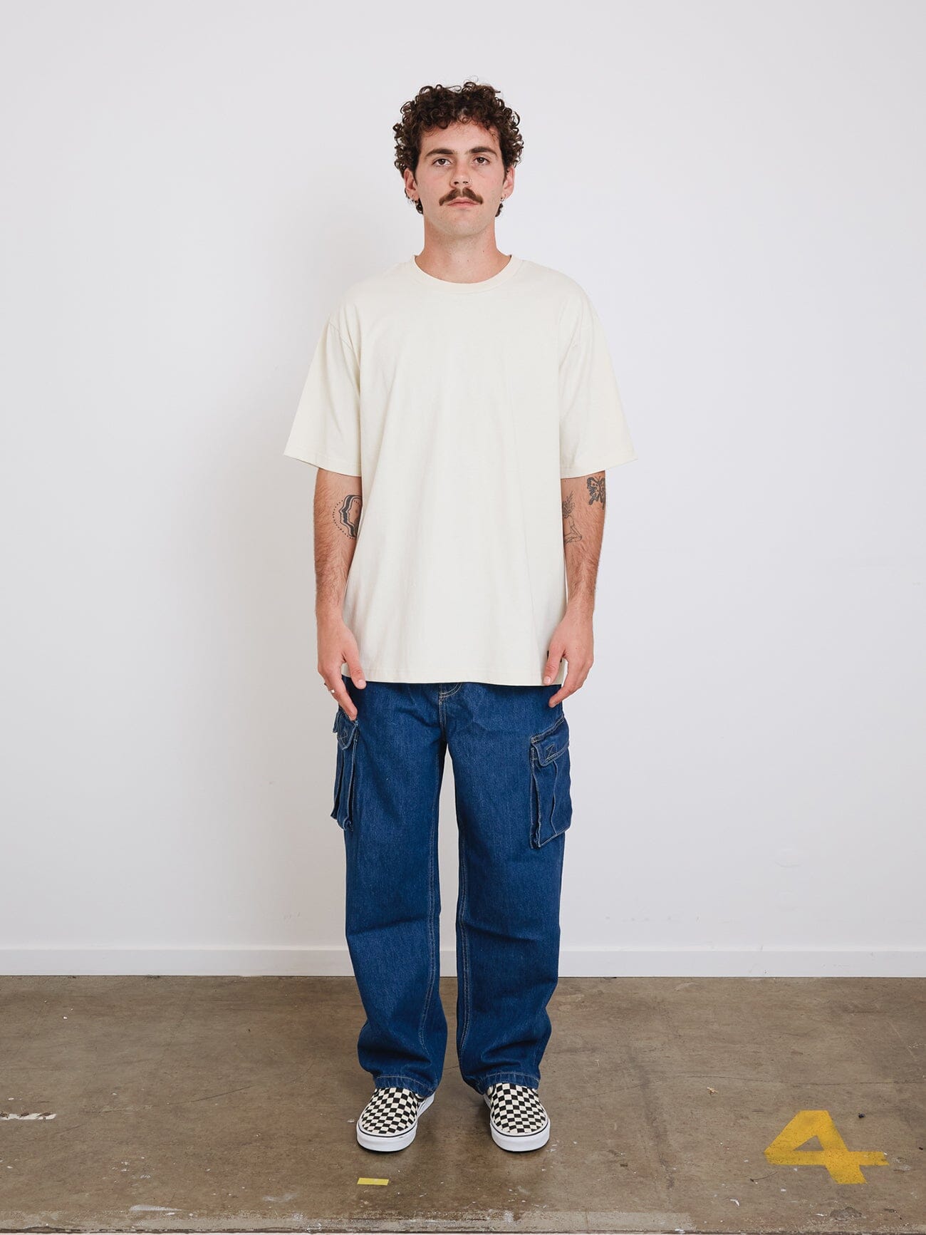 Thrills Military Oversize Fit Tee - Heritage White