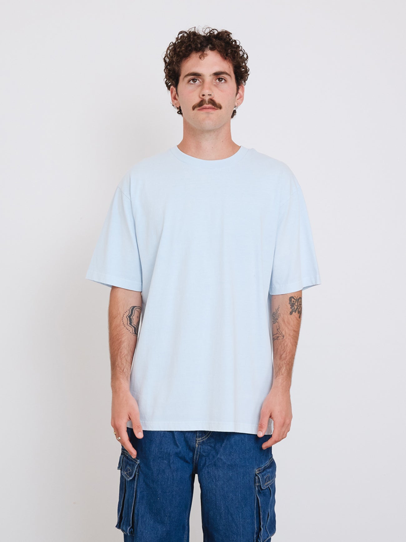 Thrills Military Oversize Fit Tee - Baby Blue