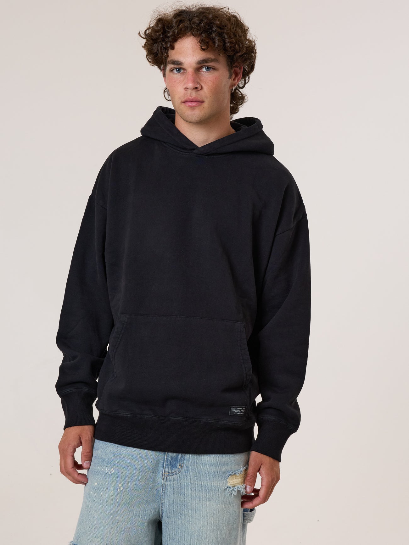 Thrills Military Slouch Pull On Hood - Black