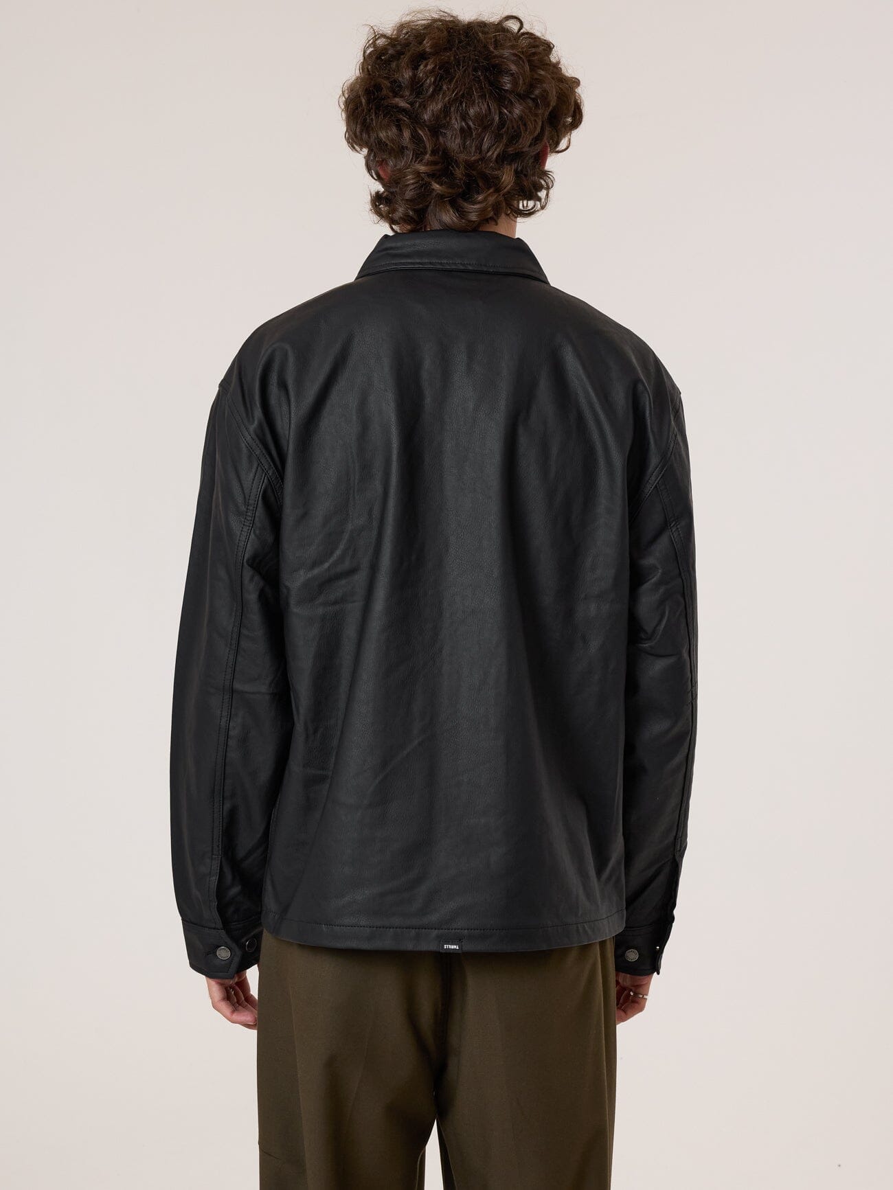 Don't Bother Me Leather Work Jacket - Black