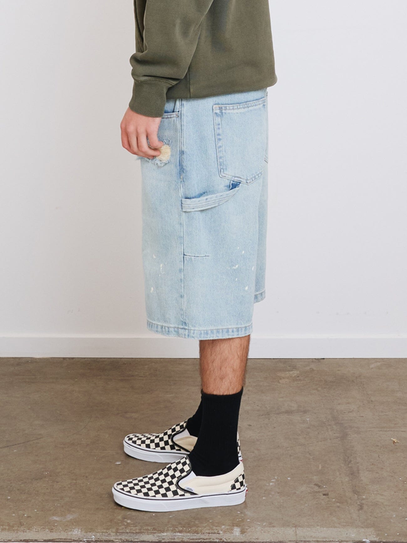 Big Slacker Denim Short - Dirty Ash Blue