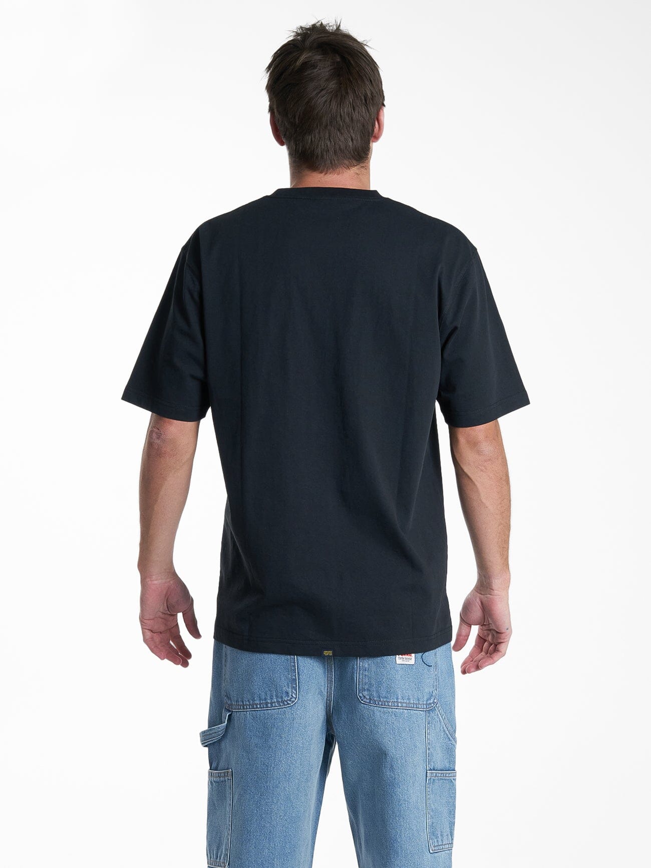 Hard Yakka X Thrills Stacked Oversize Tee - Washed Black