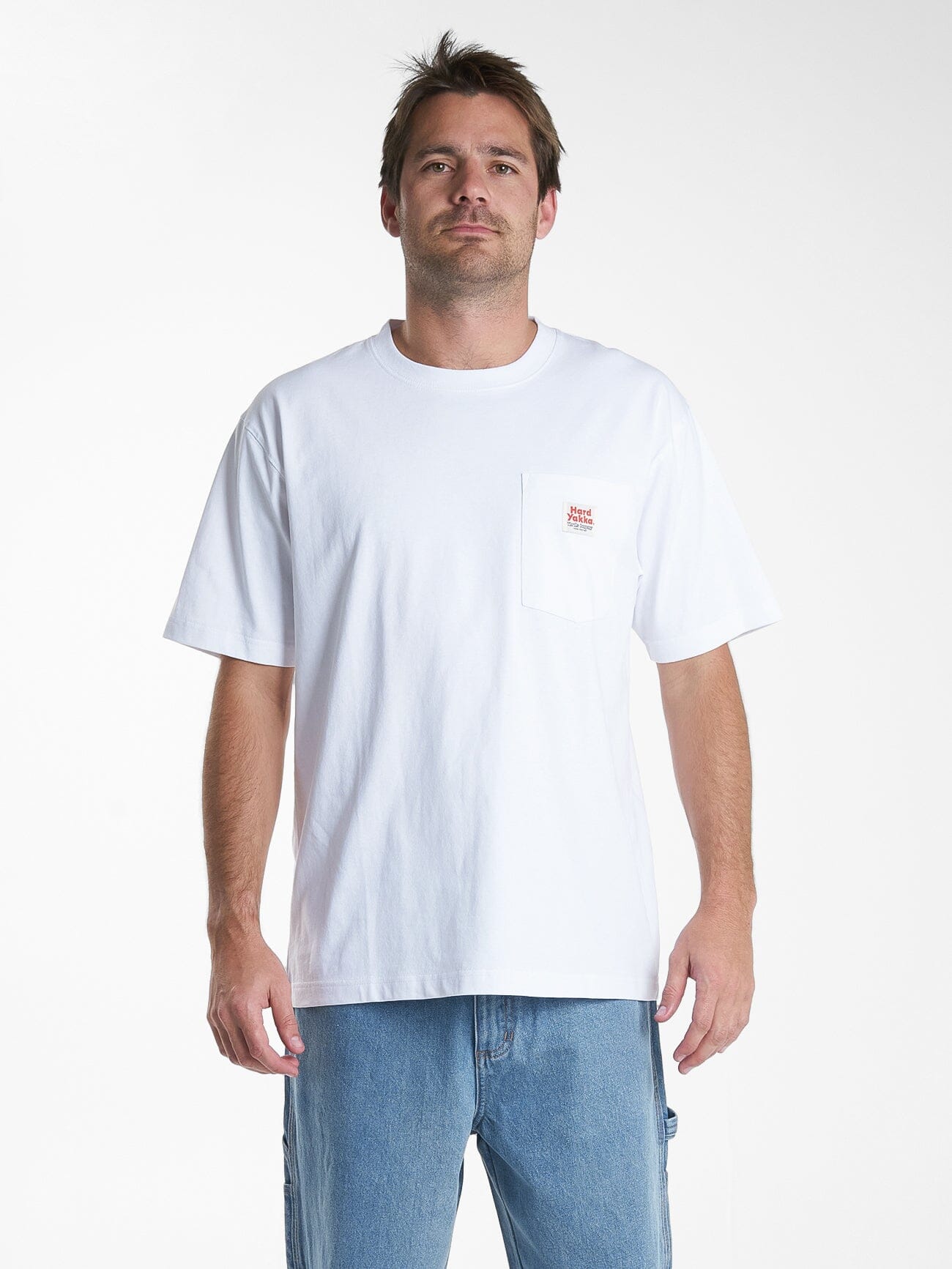 Hard Yakka X Thrills Oversize Pocket Tee - White