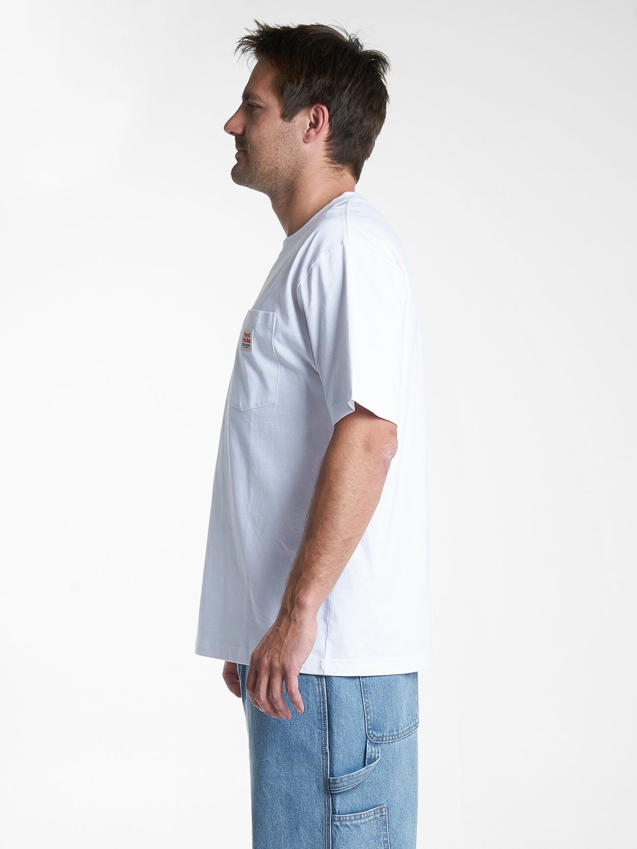 Hard Yakka X Thrills Oversize Pocket Tee - White