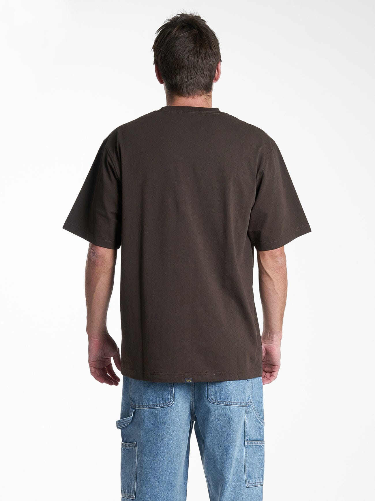 Hard Yakka X Thrills Oversize Pocket Tee - Postal Brown