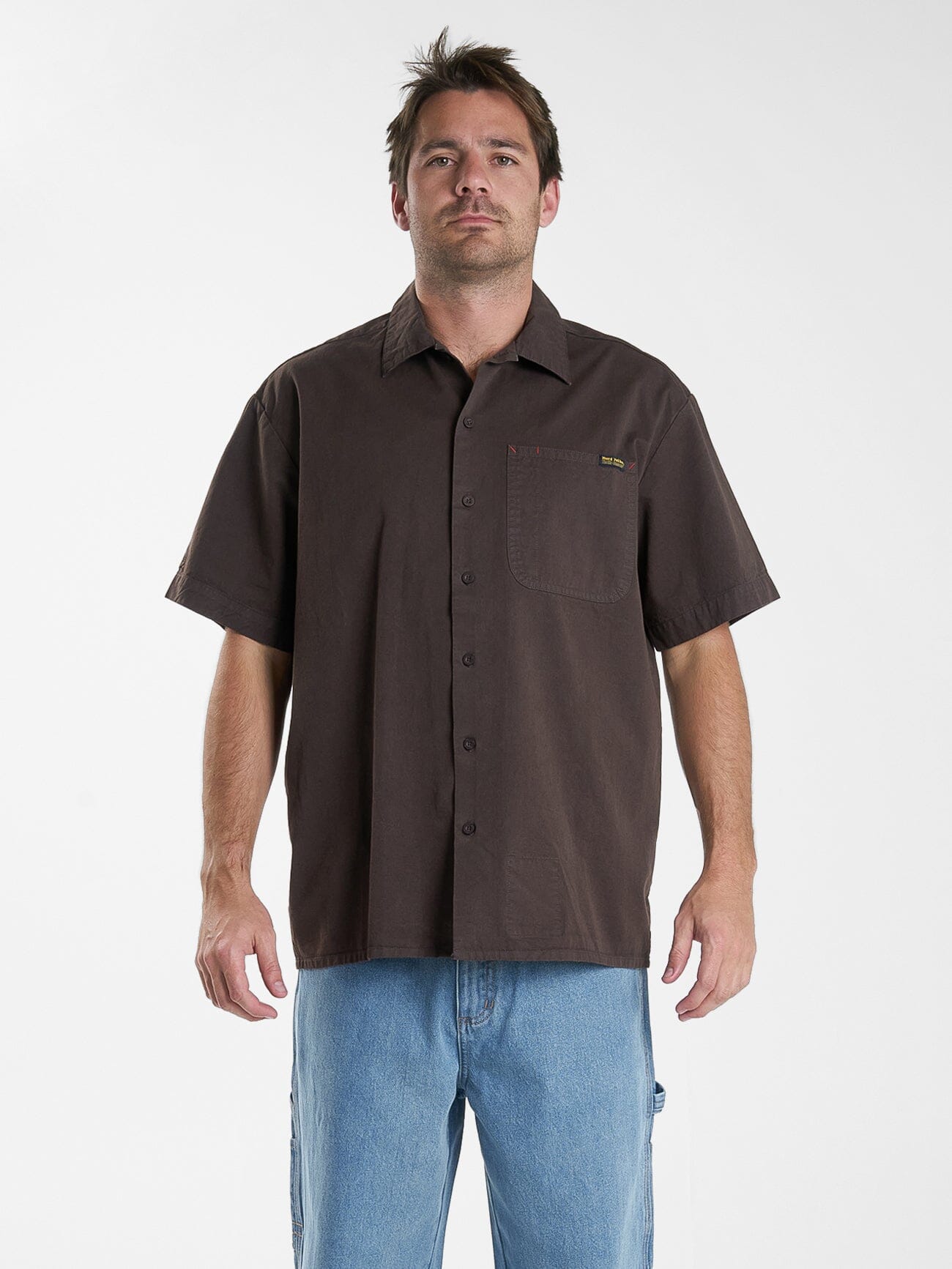 Hard Yakka X Thrills Short Sleeve Shirt - Postal Brown