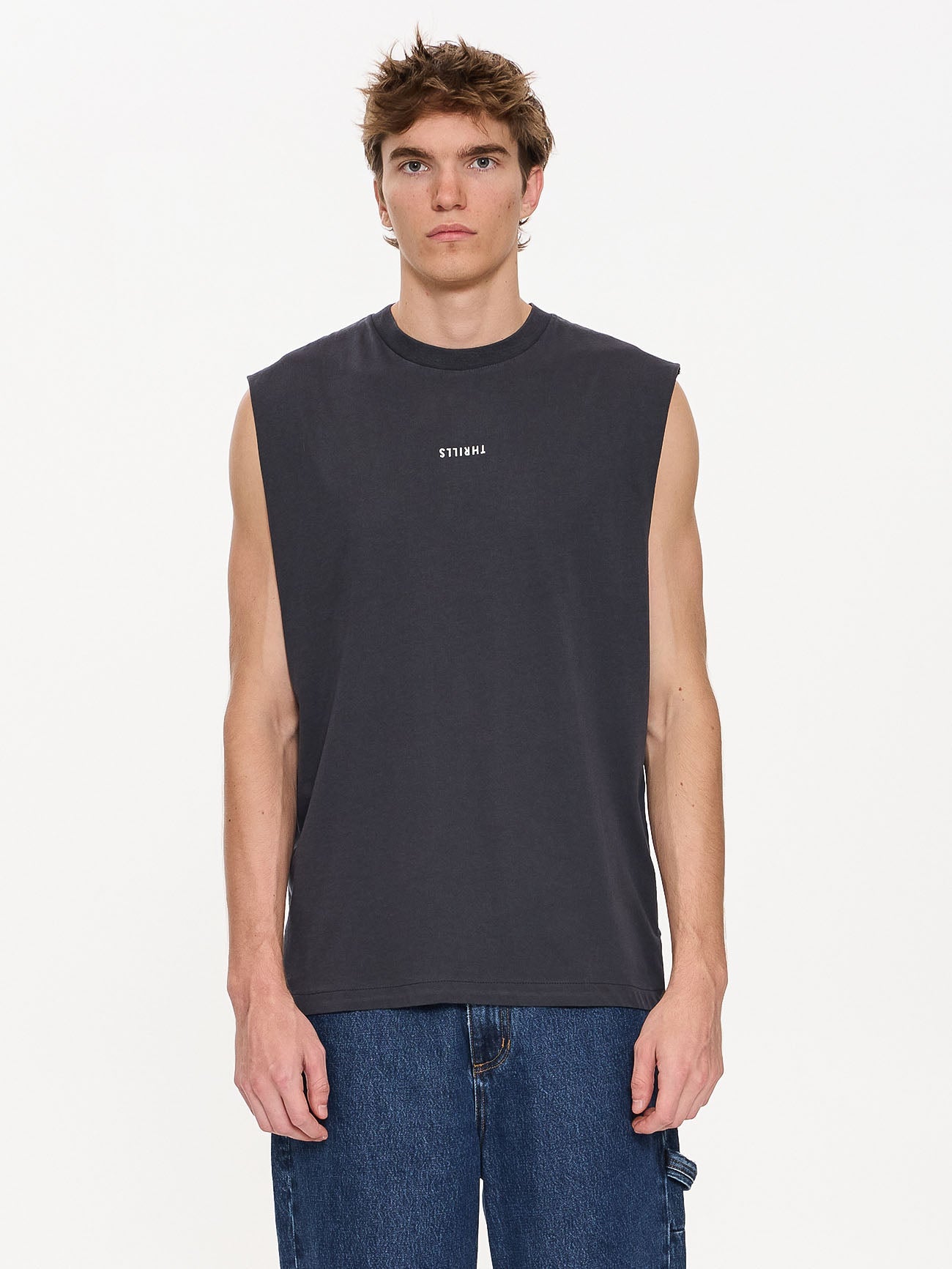 Minimal Thrills Merch Fit Muscle Tee - Slate