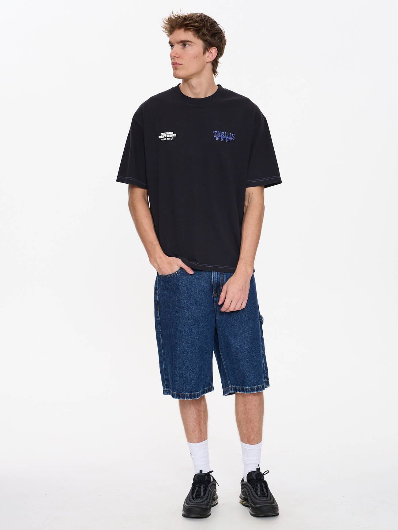Dispatch Box Fit Cropped Tee - Dark Navy