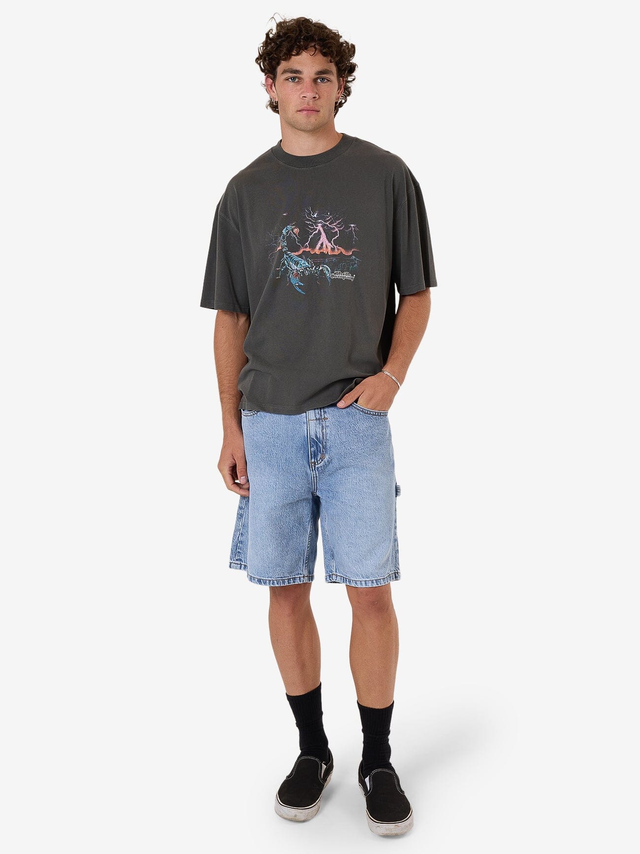 Scorpion Ridge Box Fit Oversize Short Tee - Merch Black XS