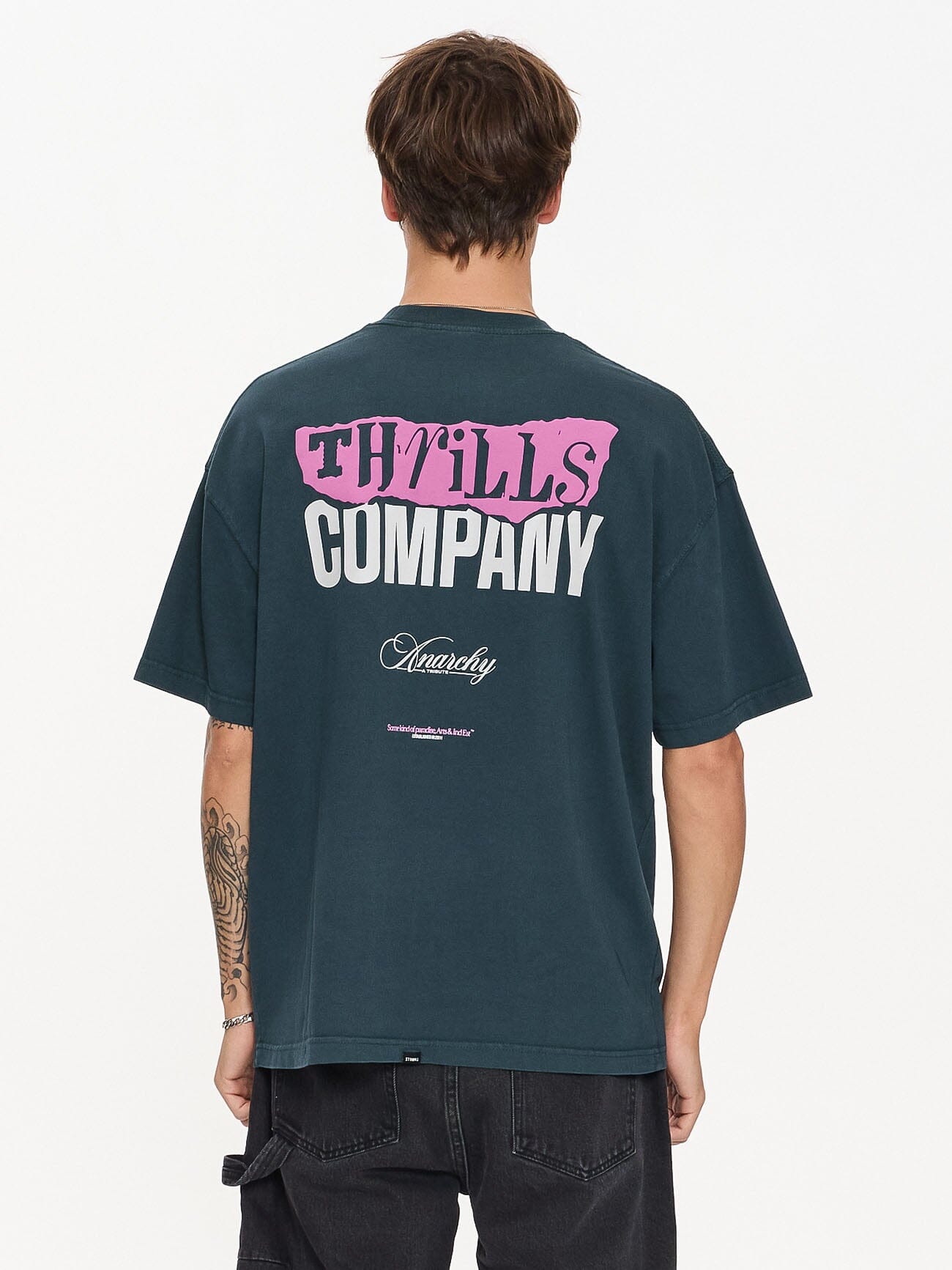 Total Anarchy Box Fit Cropped Tee - Deep Teal