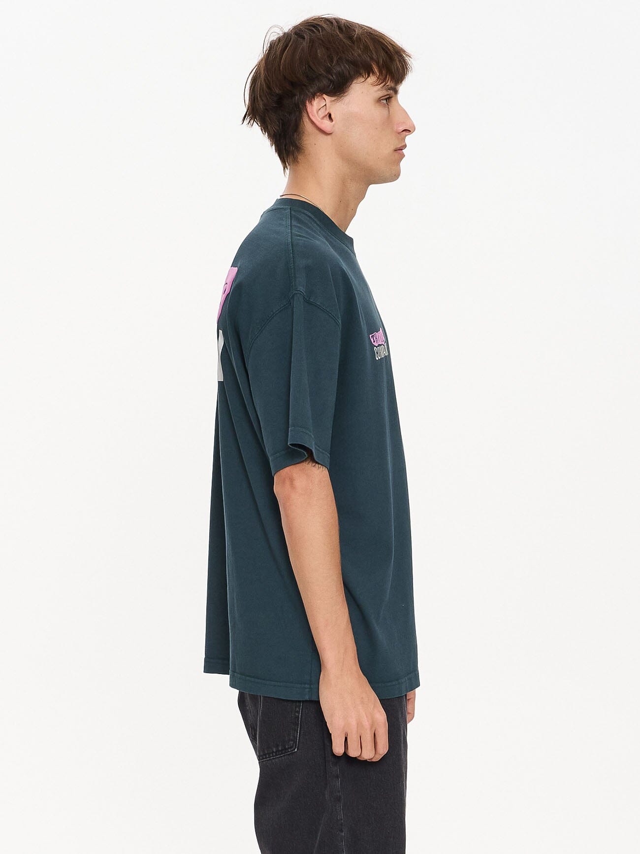 Total Anarchy Box Fit Cropped Tee - Deep Teal