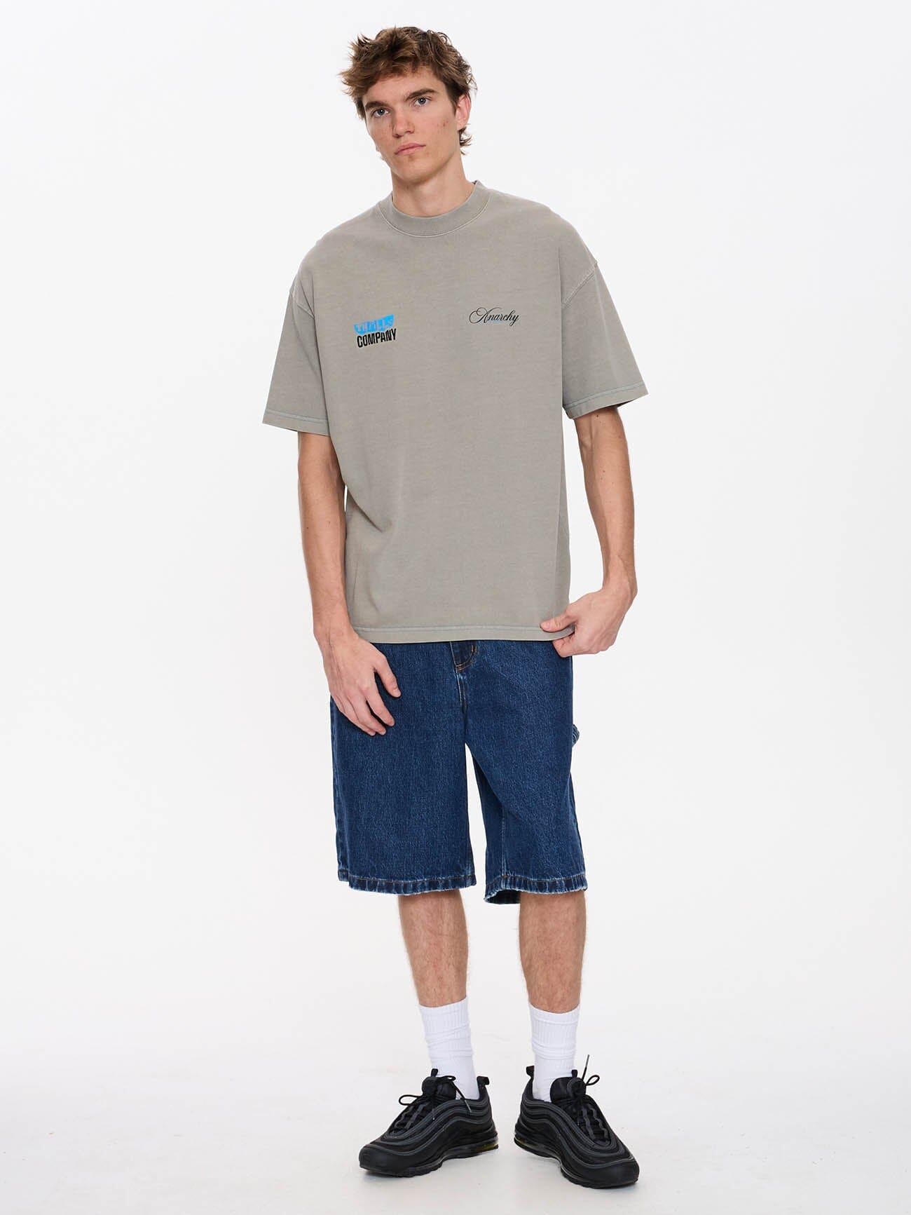 Total Anarchy Box Fit Cropped Tee - Fog
