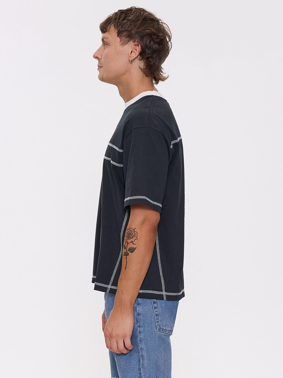 Consequence Box Fit Cropped Tee - Washed Black