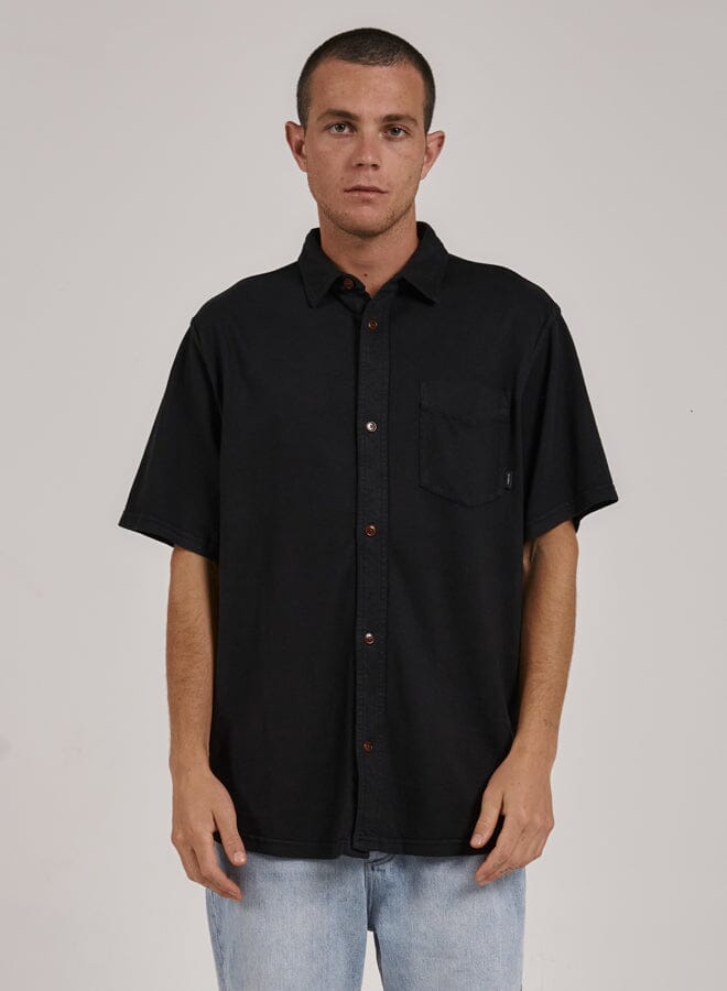 Hemp Thrills Oversized Short Sleeve Jersey Shirt - Black