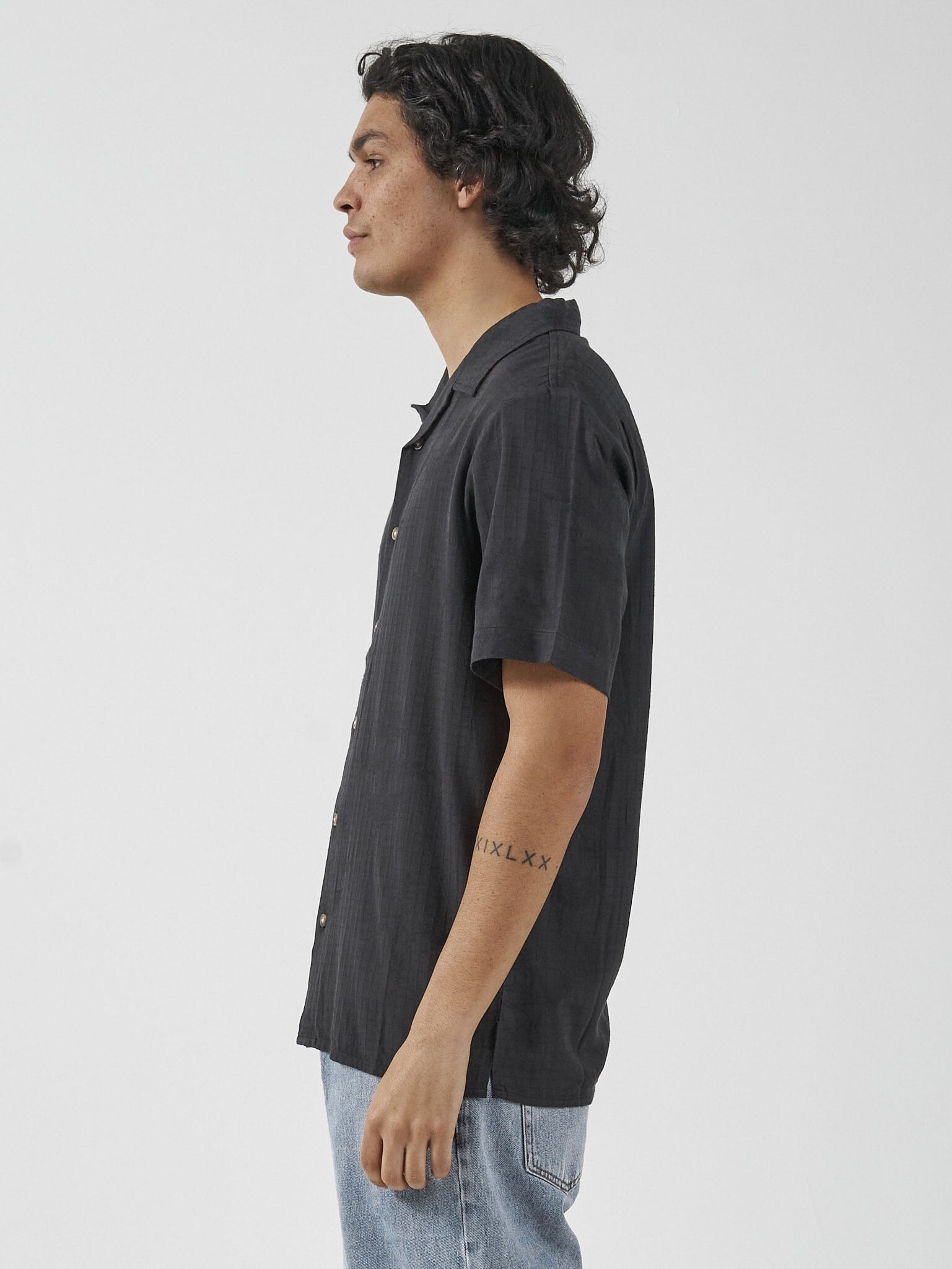 Natural Gravitation Bowling Shirt - Dark Charcoal