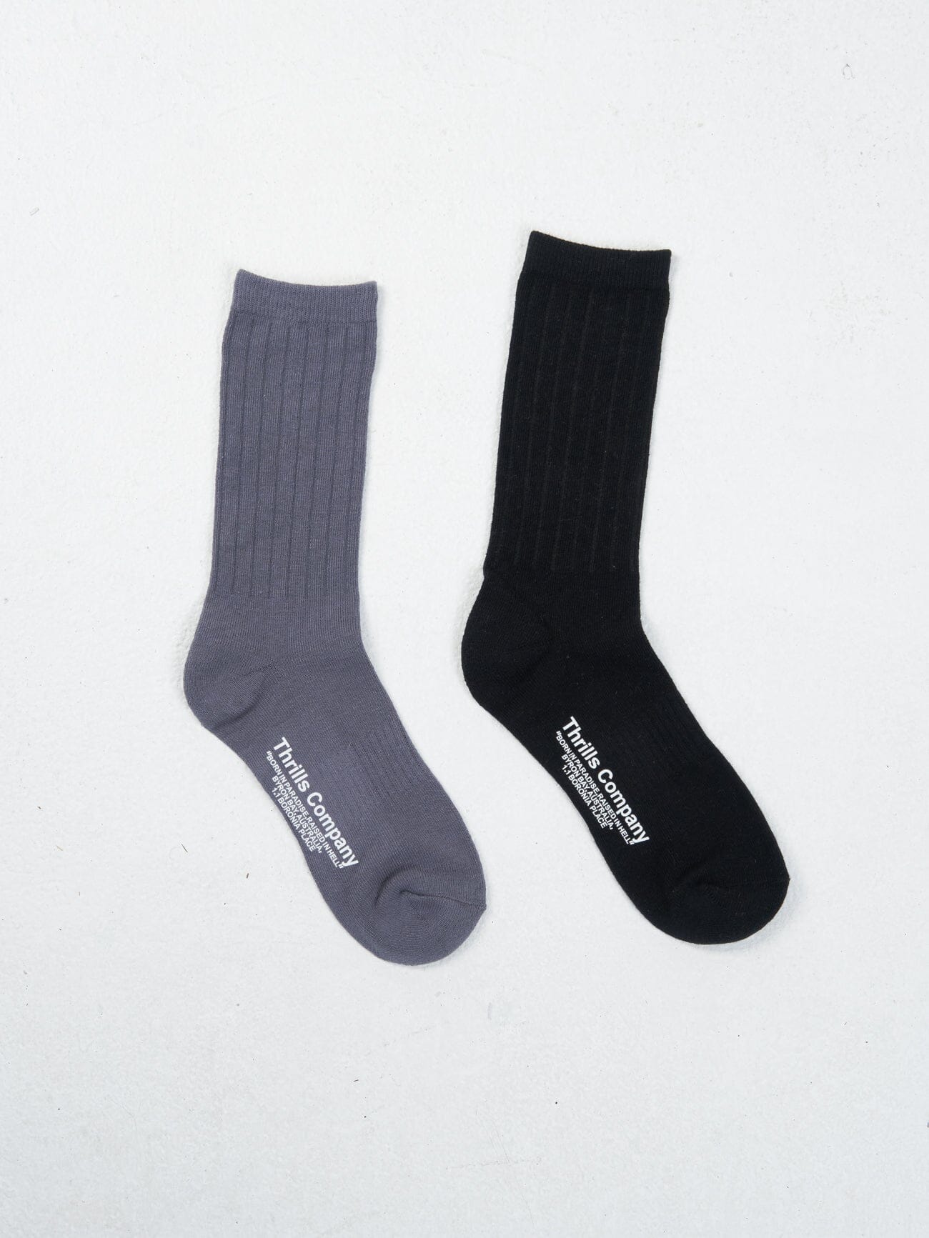 Thrills Ribbed  2 Pack Sock - Black - Slate