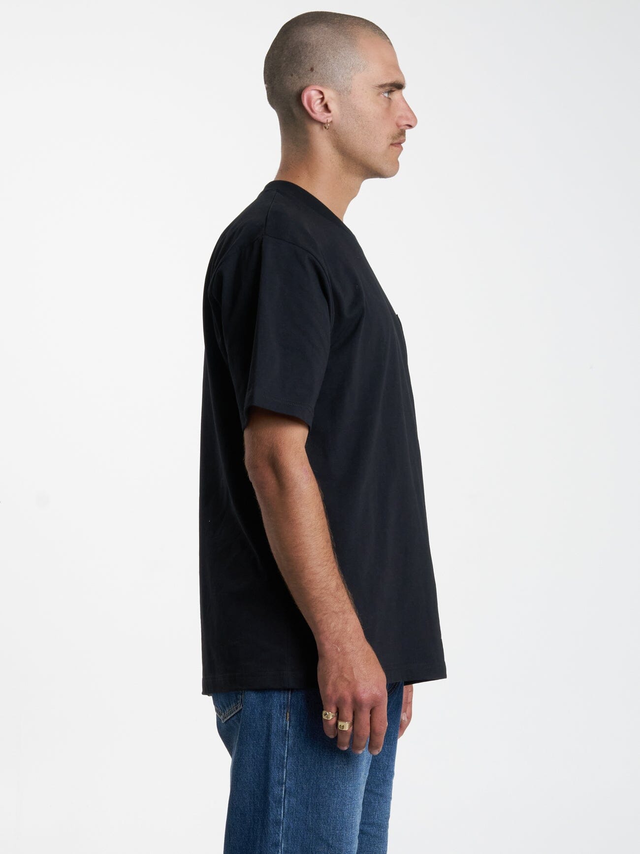 Thrills Union Oversize Fit Pocket Tee - Black