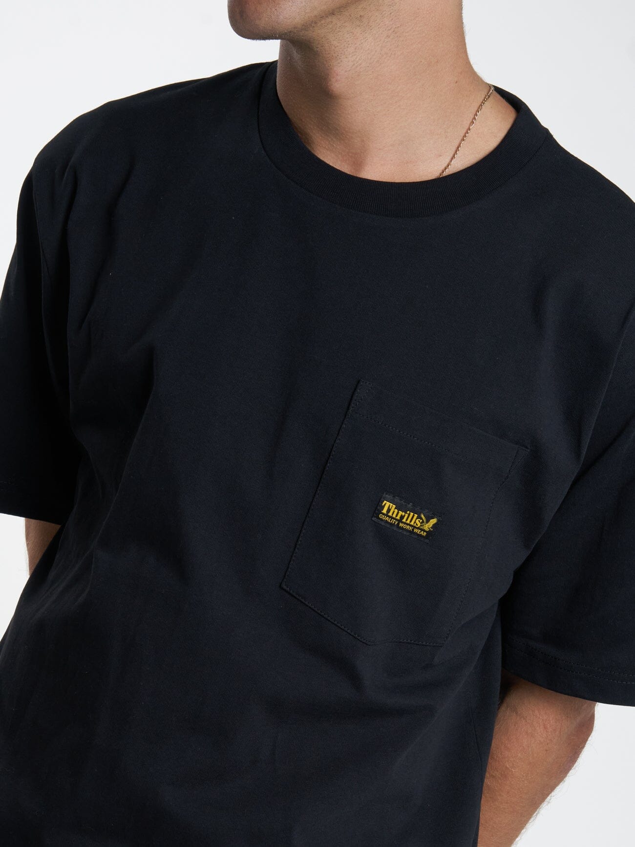 Thrills Union Oversize Fit Pocket Tee - Black