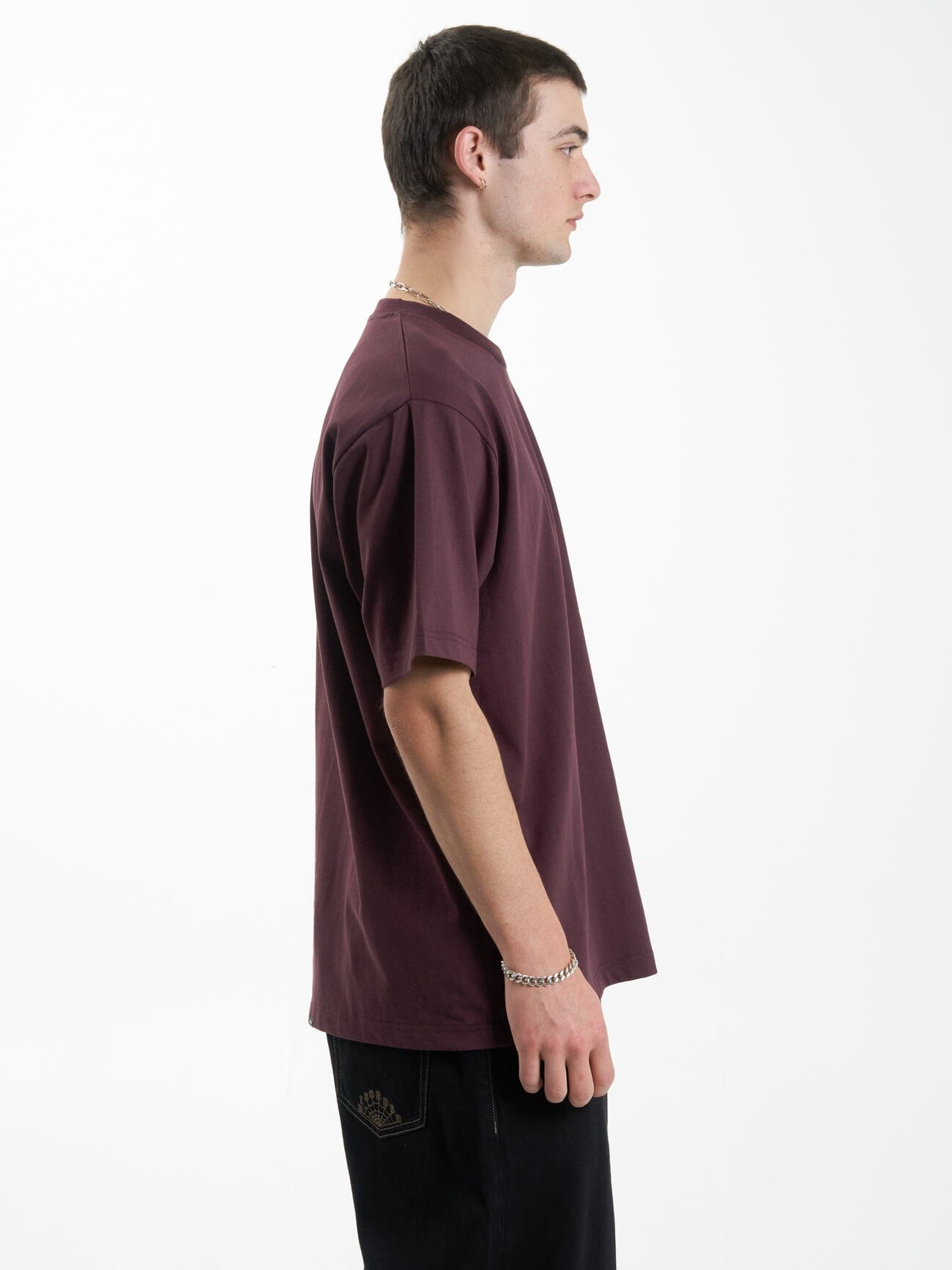 Thrills Union Oversize Fit Pocket Tee - Wine