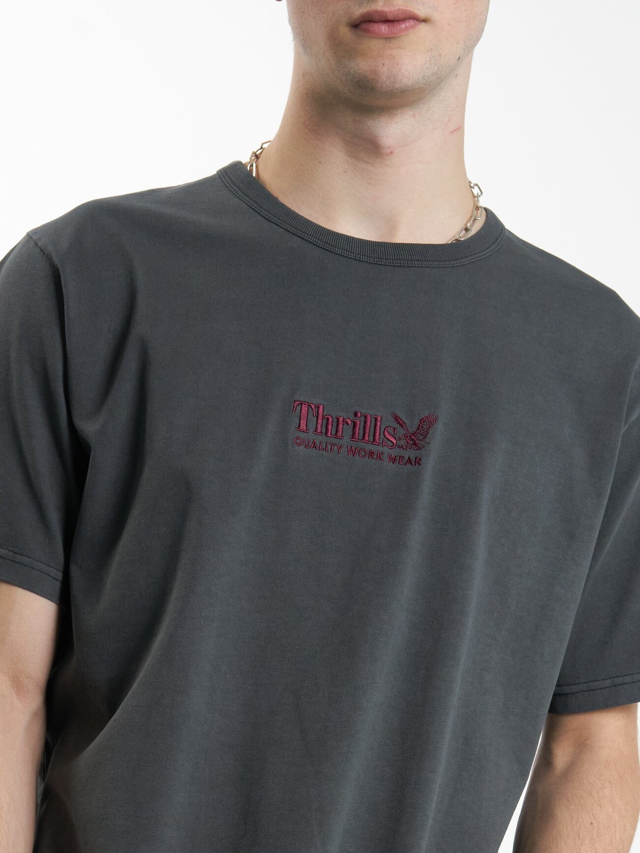 Thrills Workwear Embro Merch Fit Tee - Merch Black