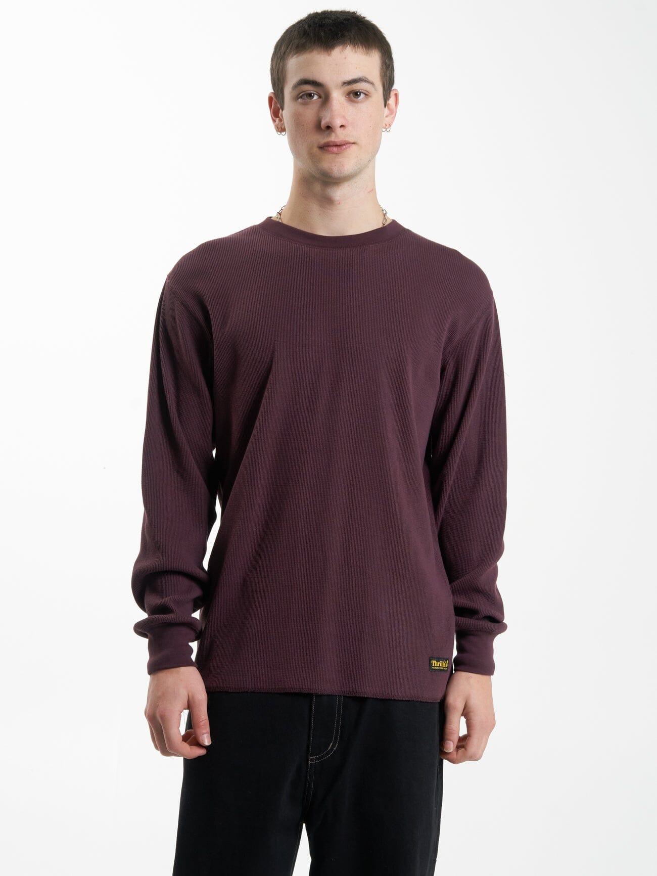 Thrills Union Waffle Long Sleeve  - Wine