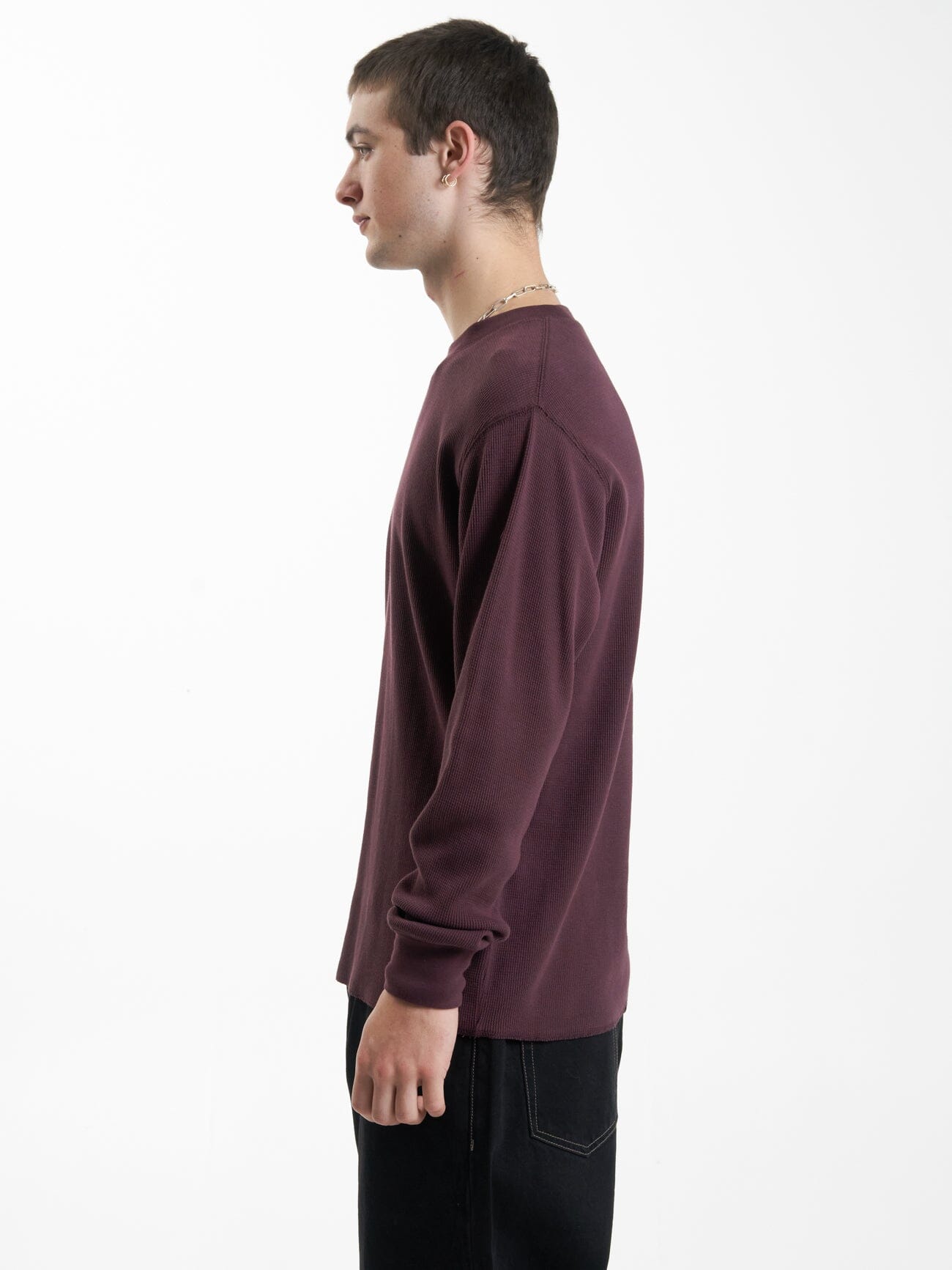 Thrills Union Waffle Long Sleeve  - Wine