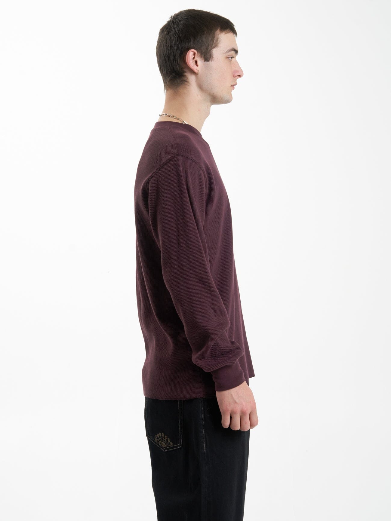 Thrills Union Waffle Long Sleeve  - Wine