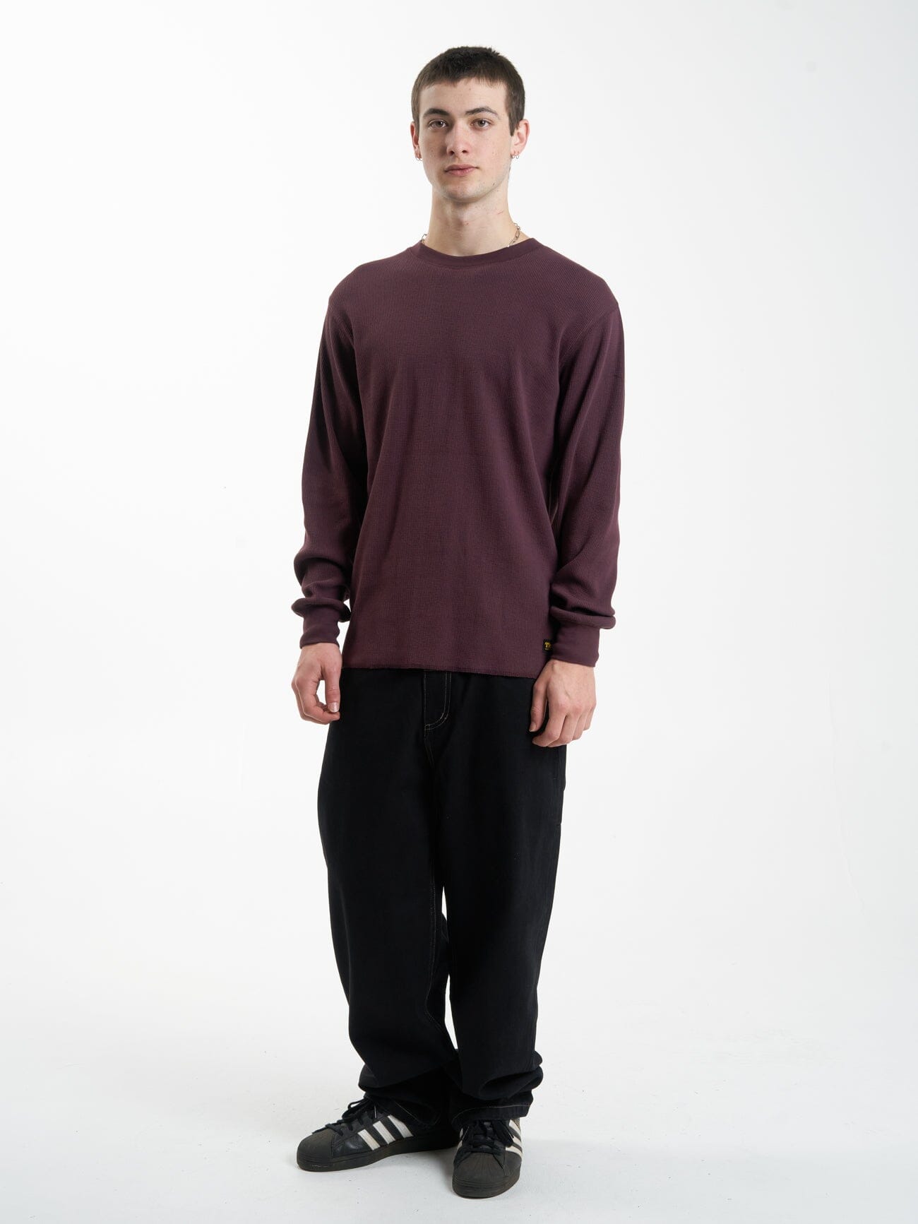 Thrills Union Waffle Long Sleeve  - Wine