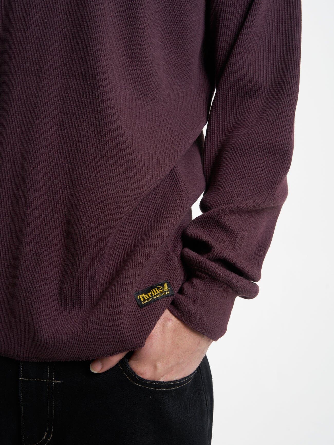 Thrills Union Waffle Long Sleeve  - Wine