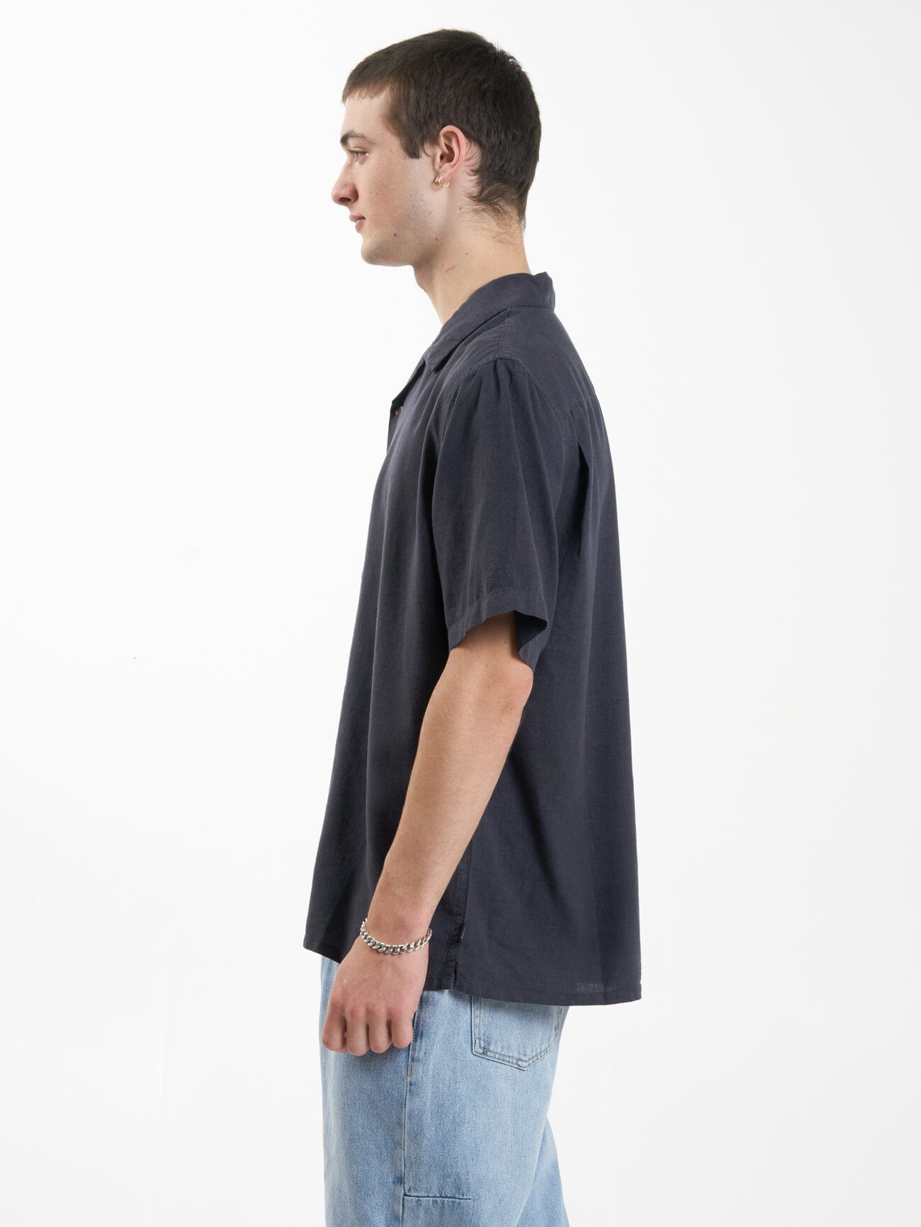 Hemp Minimal Thrills Bowling Shirt - Slate