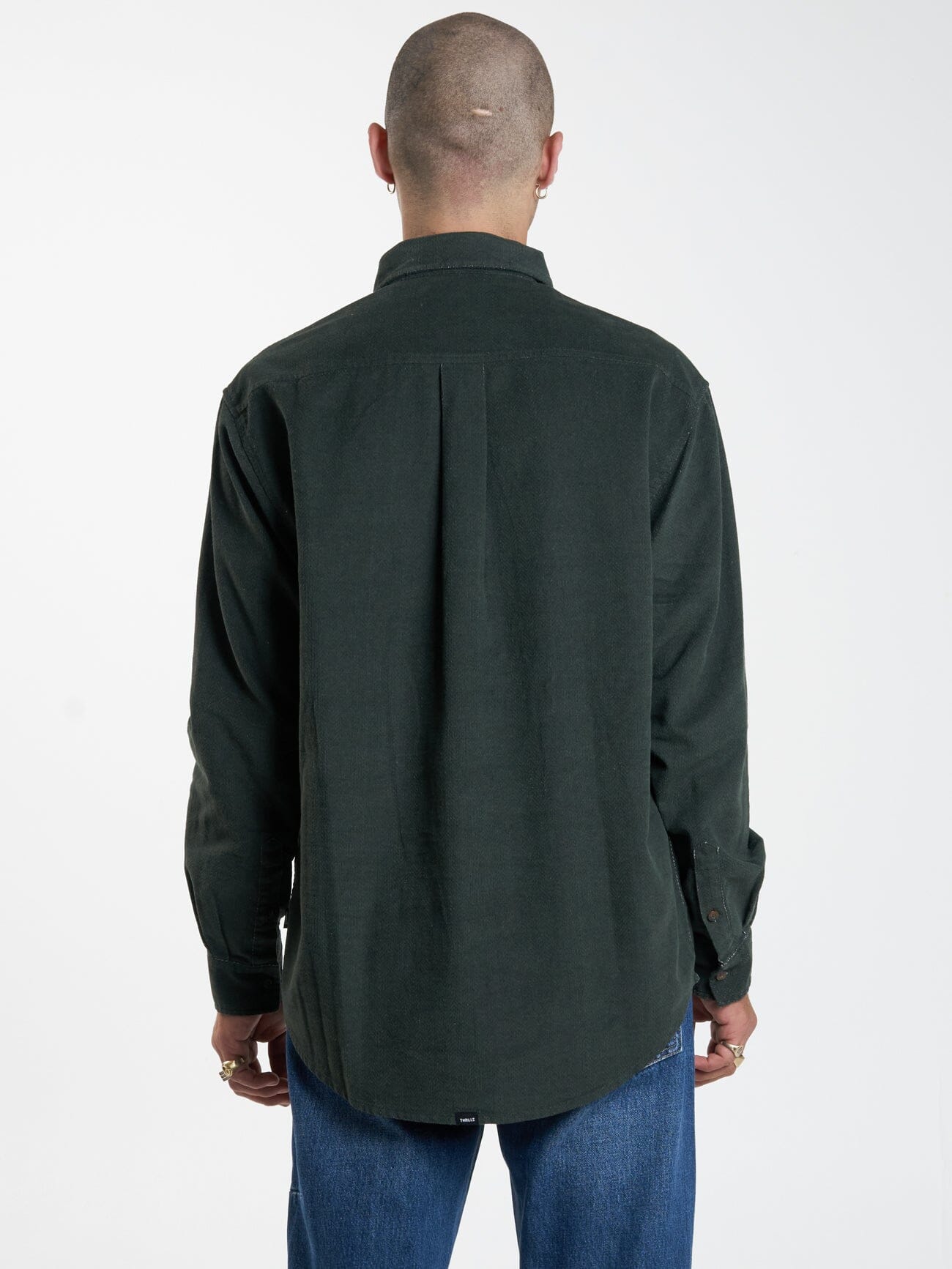 Gravitating Naturally Cord Long Sleeve Shirt - Thyme