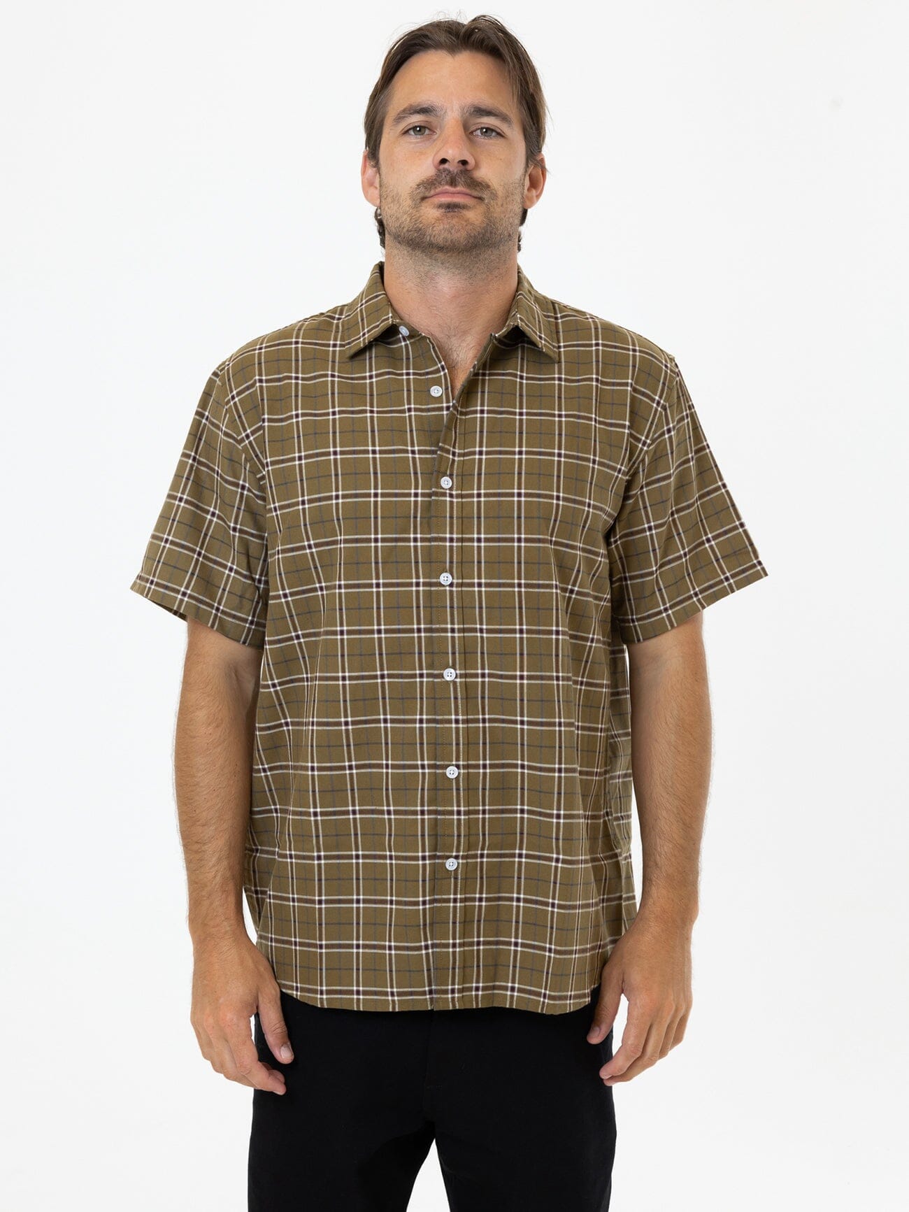 Steadfast Check Short Sleeve Shirt - Mustard Gold