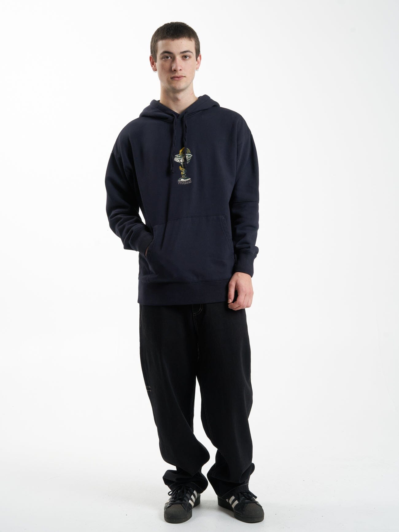 Thou Shall Not Slouch Hood - Midnight Blue