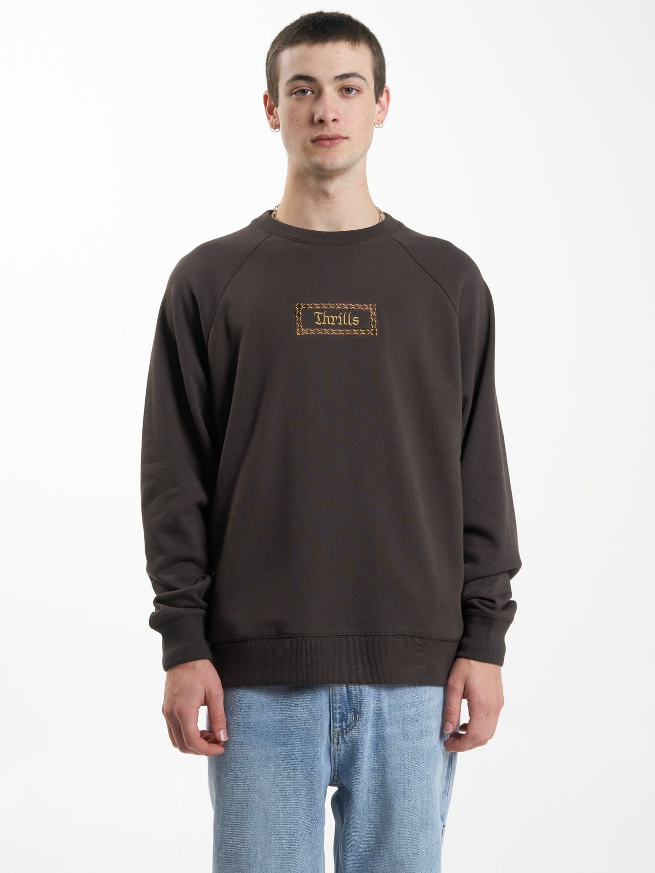 Linked Oversize Raglan Crew - Chocolate Plum