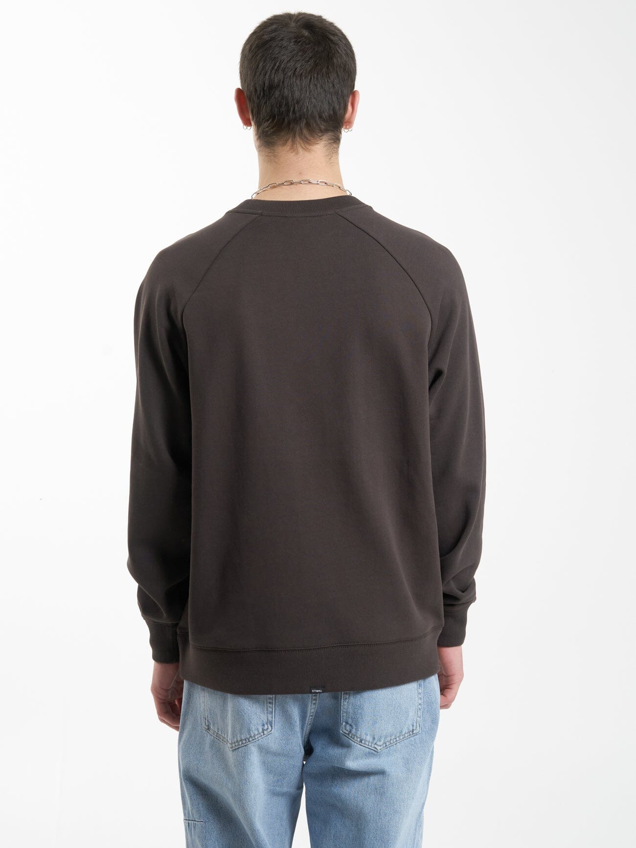 Linked Oversize Raglan Crew - Chocolate Plum