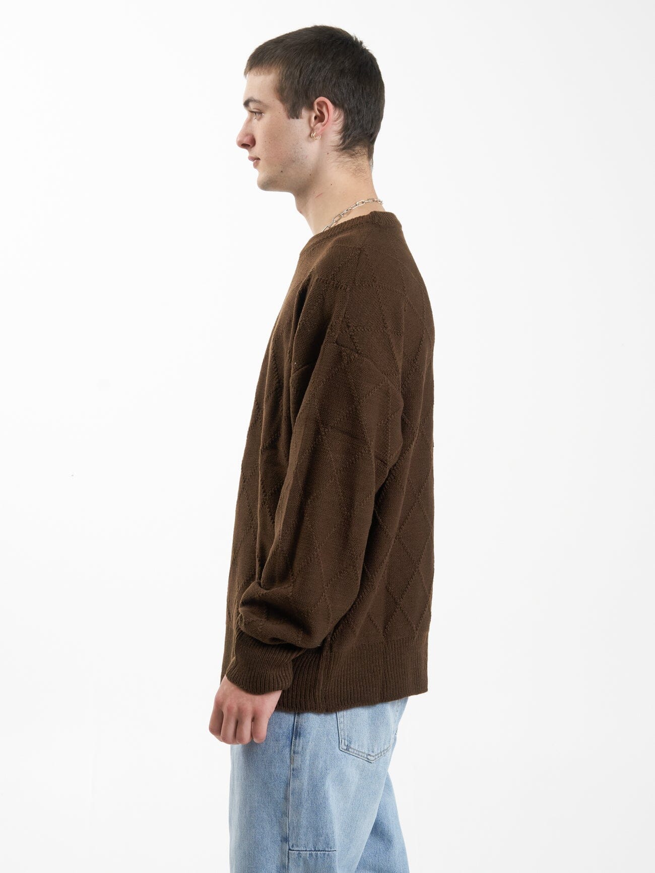 Linked Crew Knit - Chocolate Plum