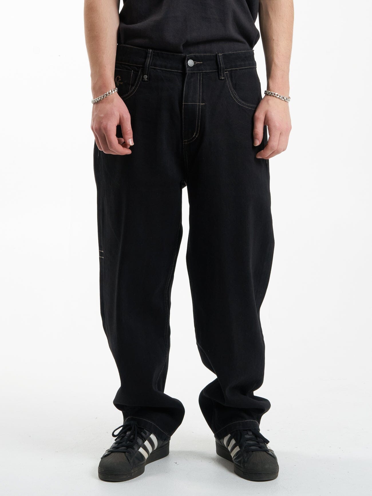 Big Slacker Disorder Embro Denim Jean - Black Rinse