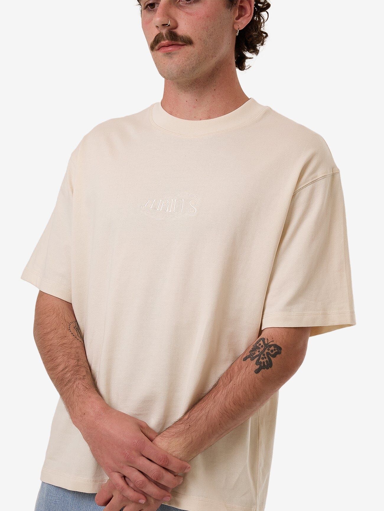 Chain Of Formation Embro Box Fit Oversize Short Tee - Unbleached XS