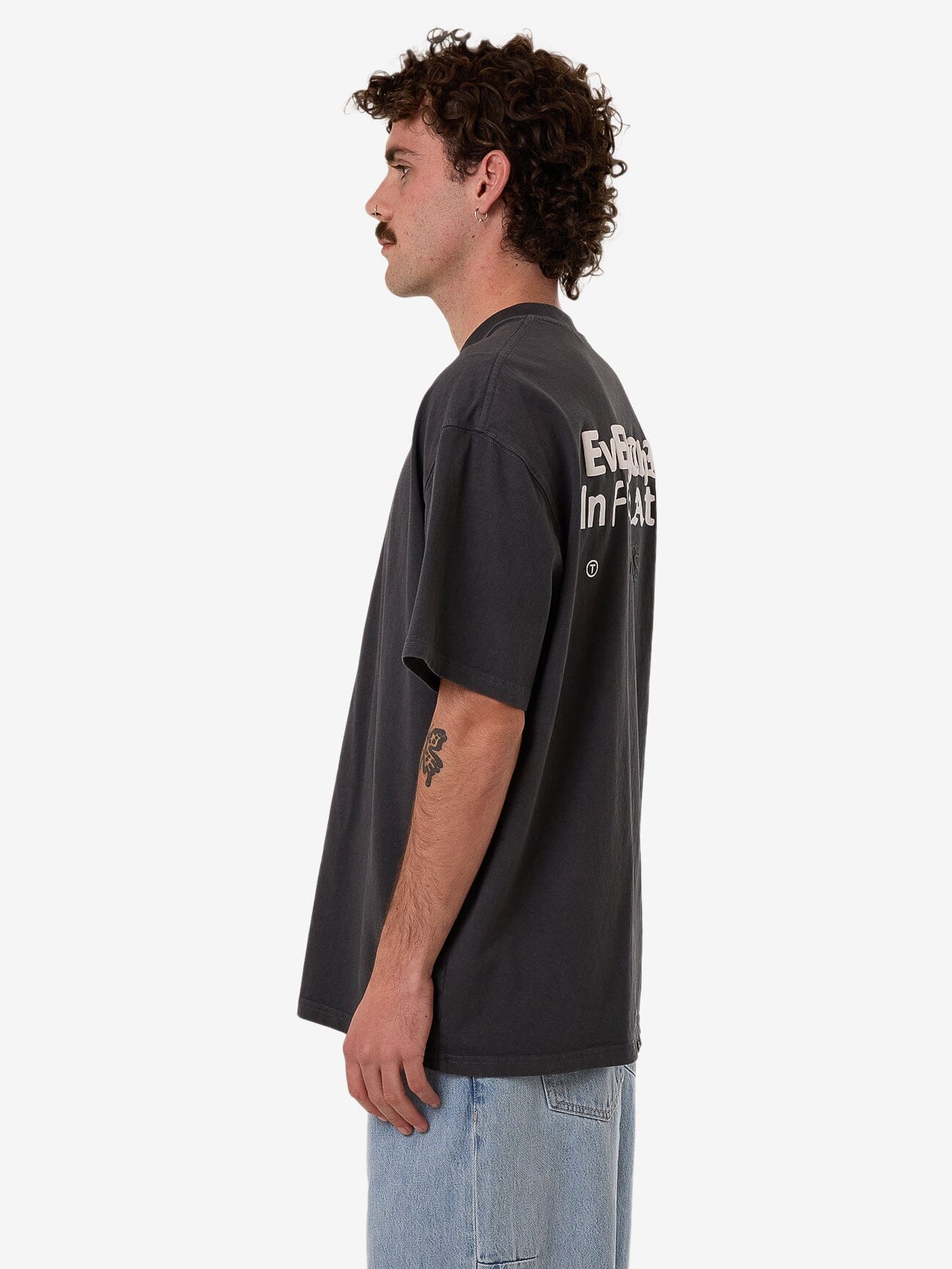 Chain Of Formation Box Fit Oversize Tee - Dark Charcoal XS