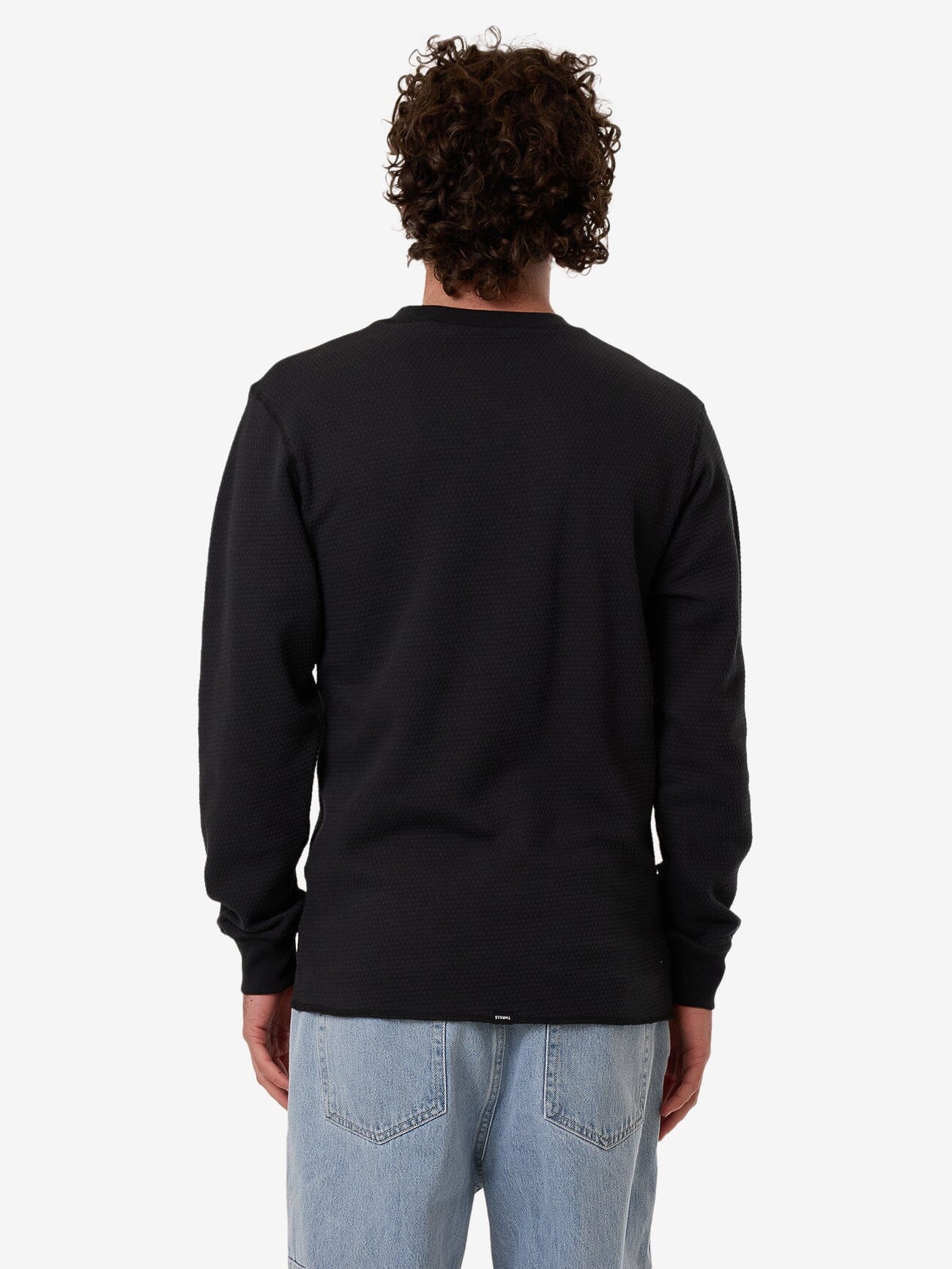 Adapted Waffle Long Sleeve - Faded Black XS