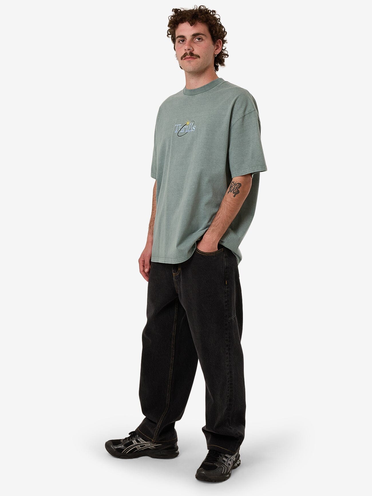 Ambient Connections Box Fit Oversize Tee - Chinois Green XS