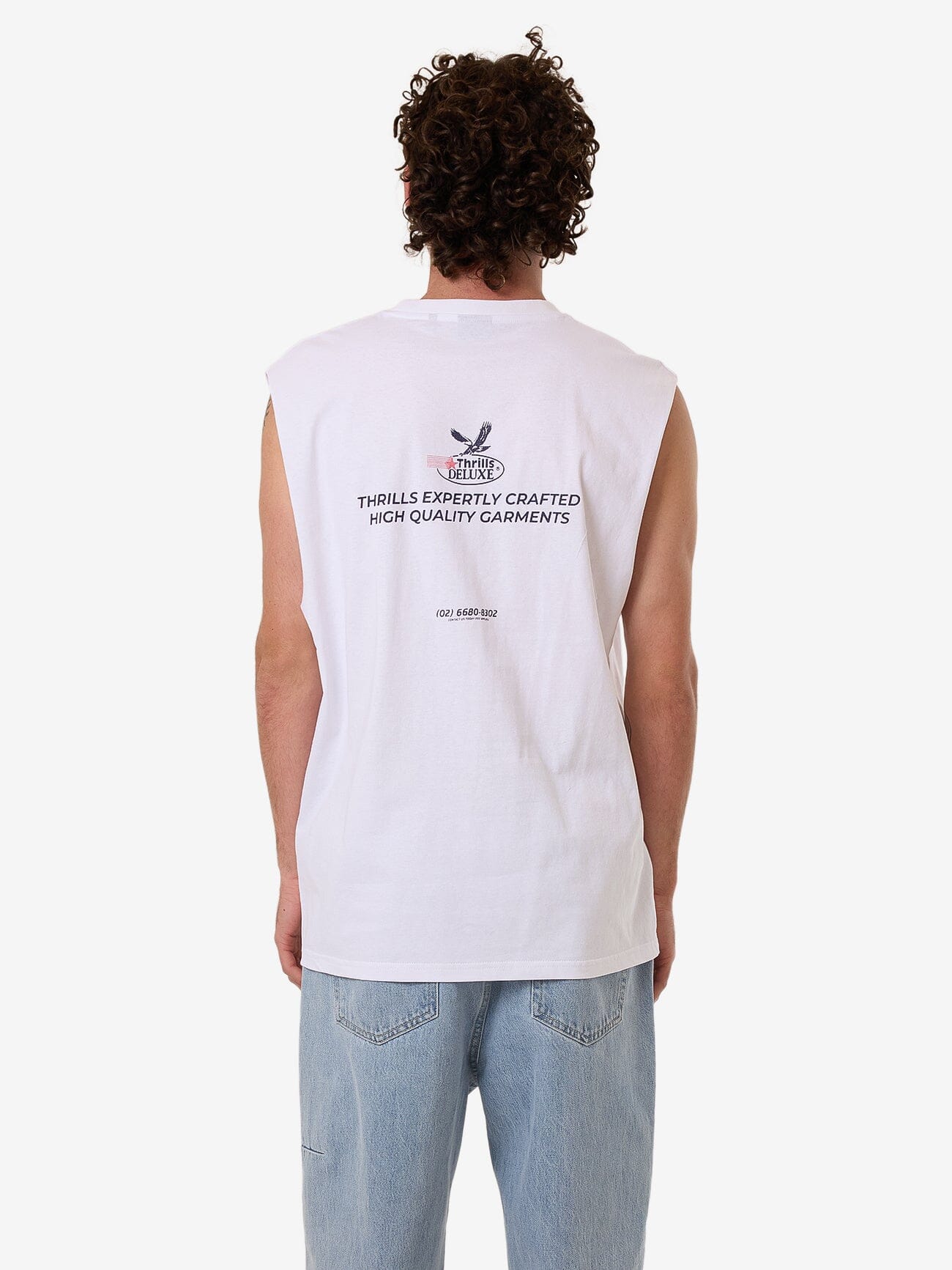 Deluxe Merch Fit Muscle Tee - White XS