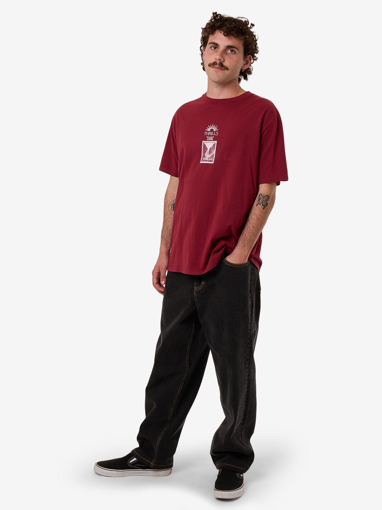 Walks Of Life Merch Fit Tee - Cabernet XS