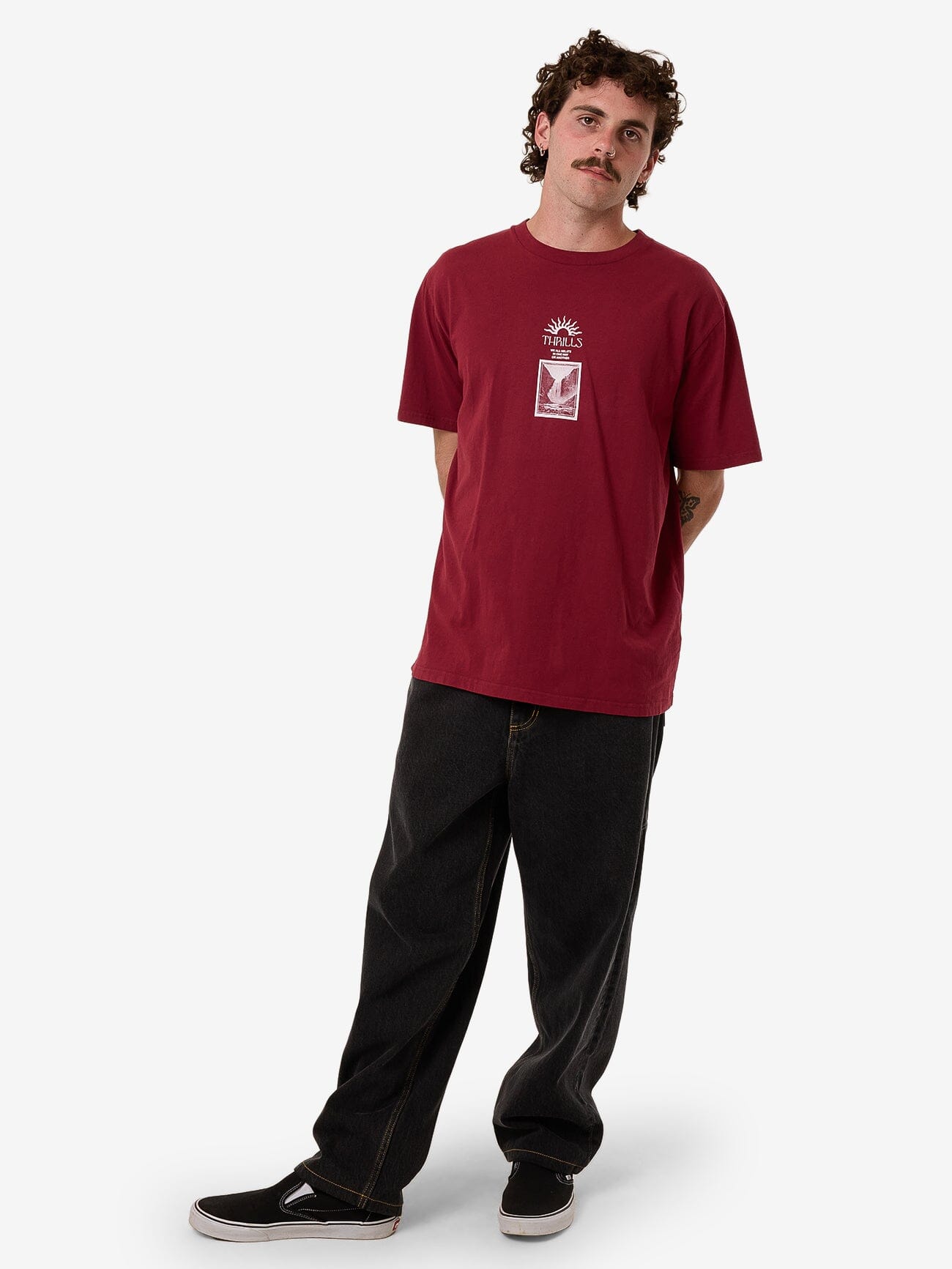 Walks Of Life Merch Fit Tee - Cabernet XS