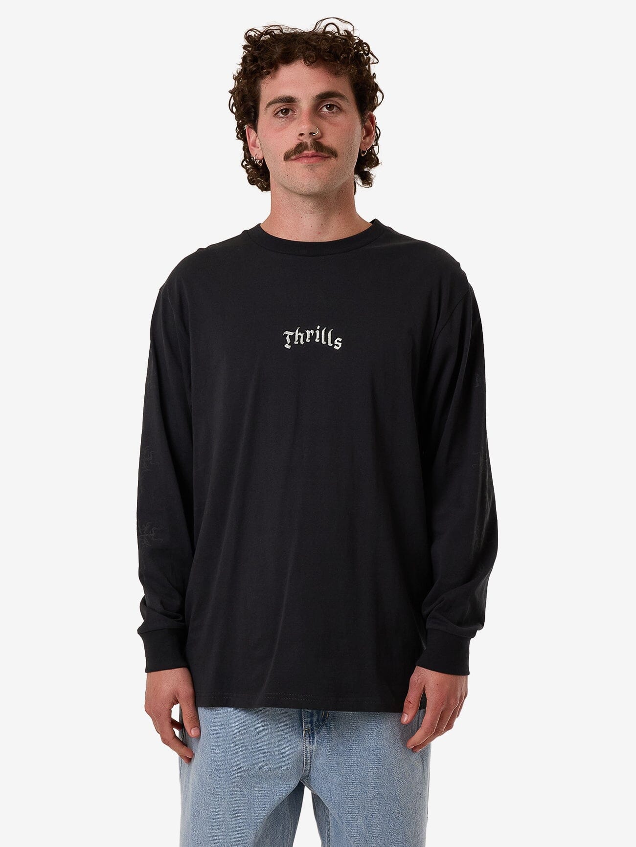 Filter Oversize Fit Long Sleeve Tee - Faded Black XS