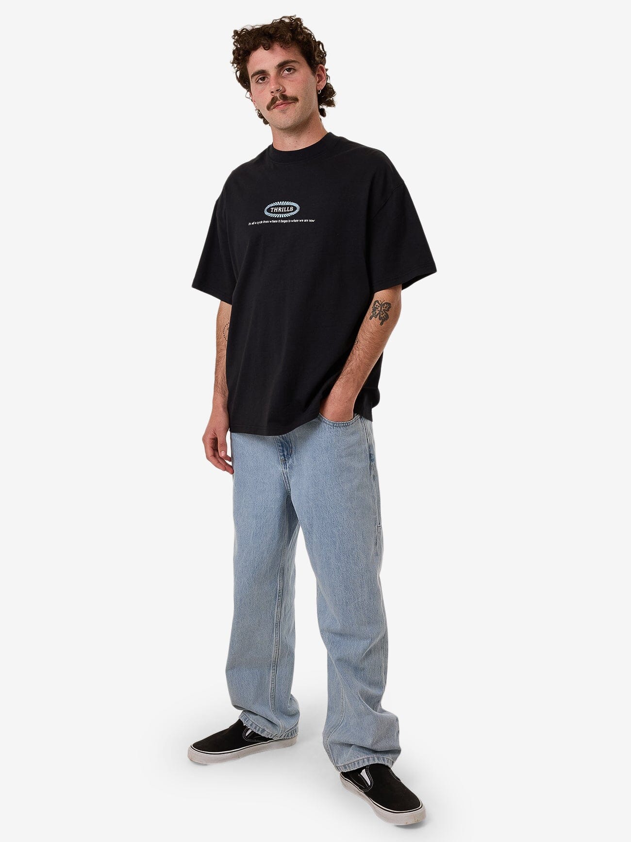 Still Life Box Fit Oversize Tee - Anthracite XS