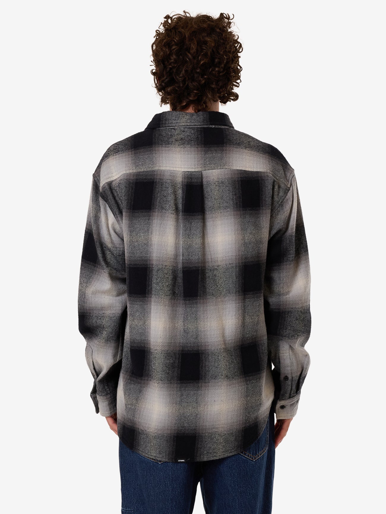 Barrio Long Sleeve Flannel Shirt - Black XS