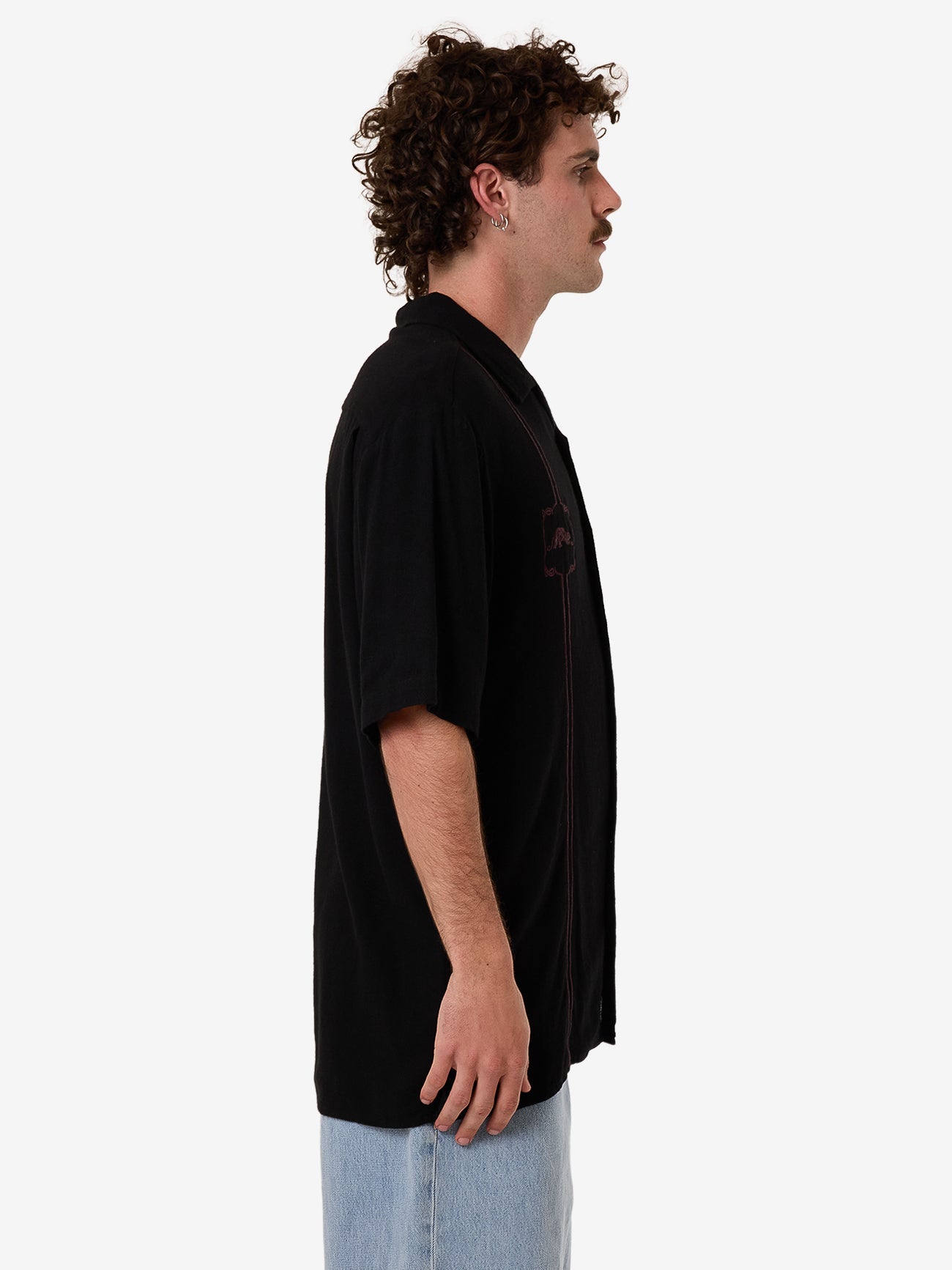 Still Life Bowling Shirt - Black XS