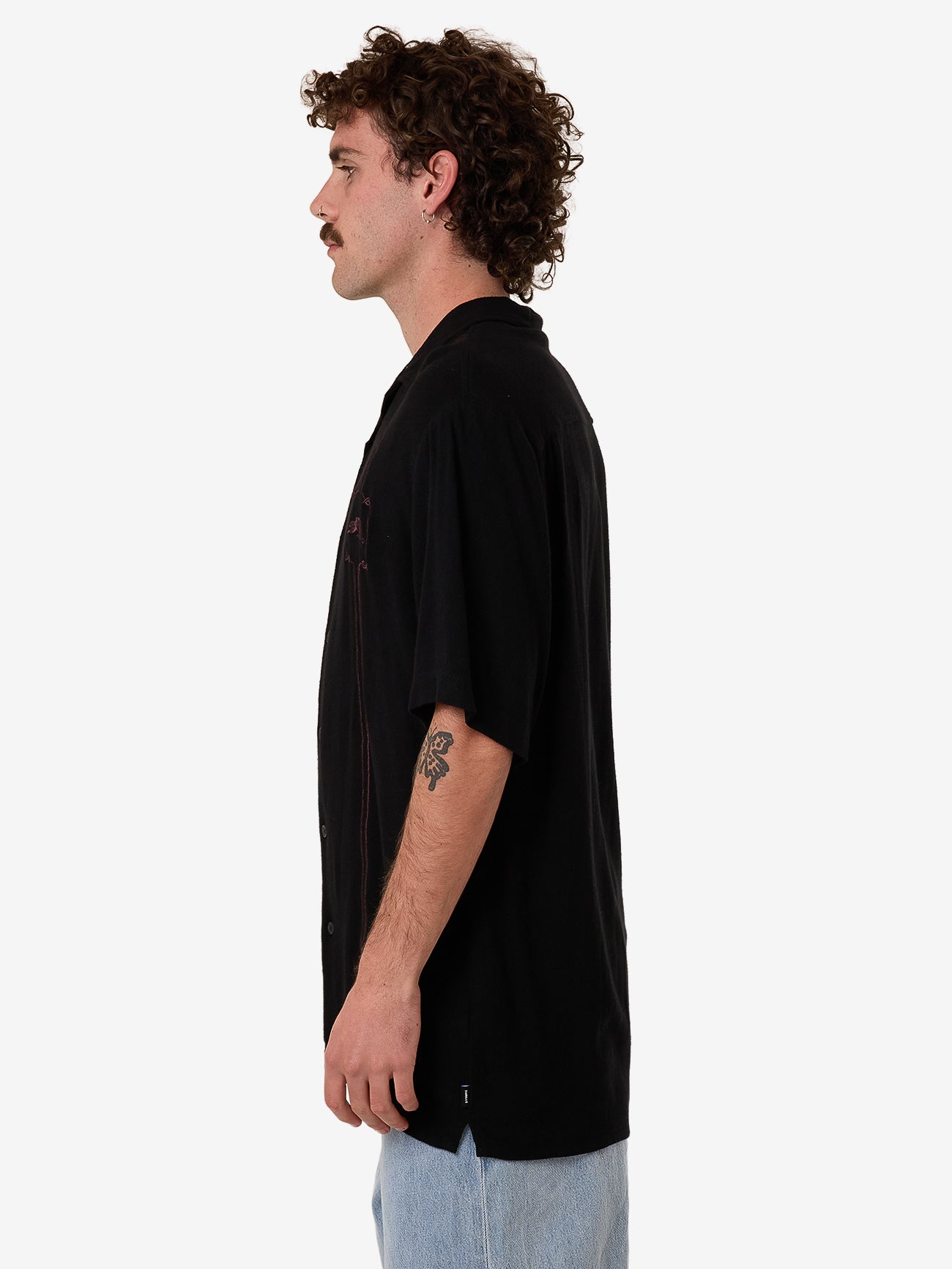 Still Life Bowling Shirt - Black XS