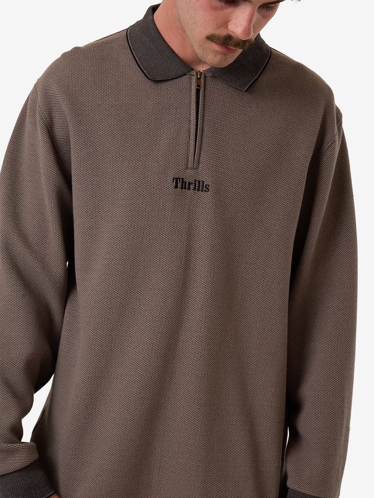 Thrills Union Rugby Jacquard Polo - Falcon - Black XS